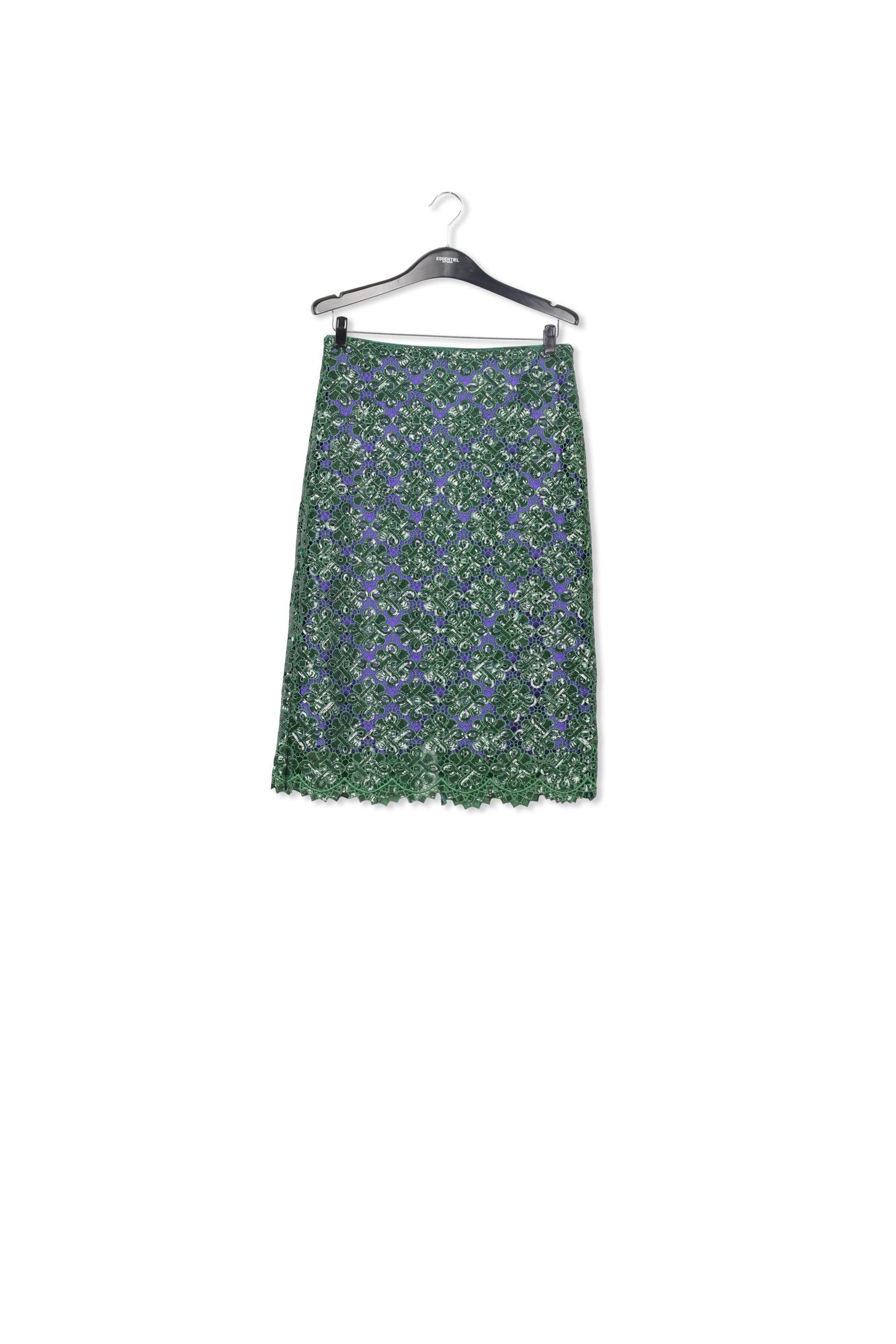 Dark green embellished lace pencil skirt RE—SSENTIEL | Essentiel second hand