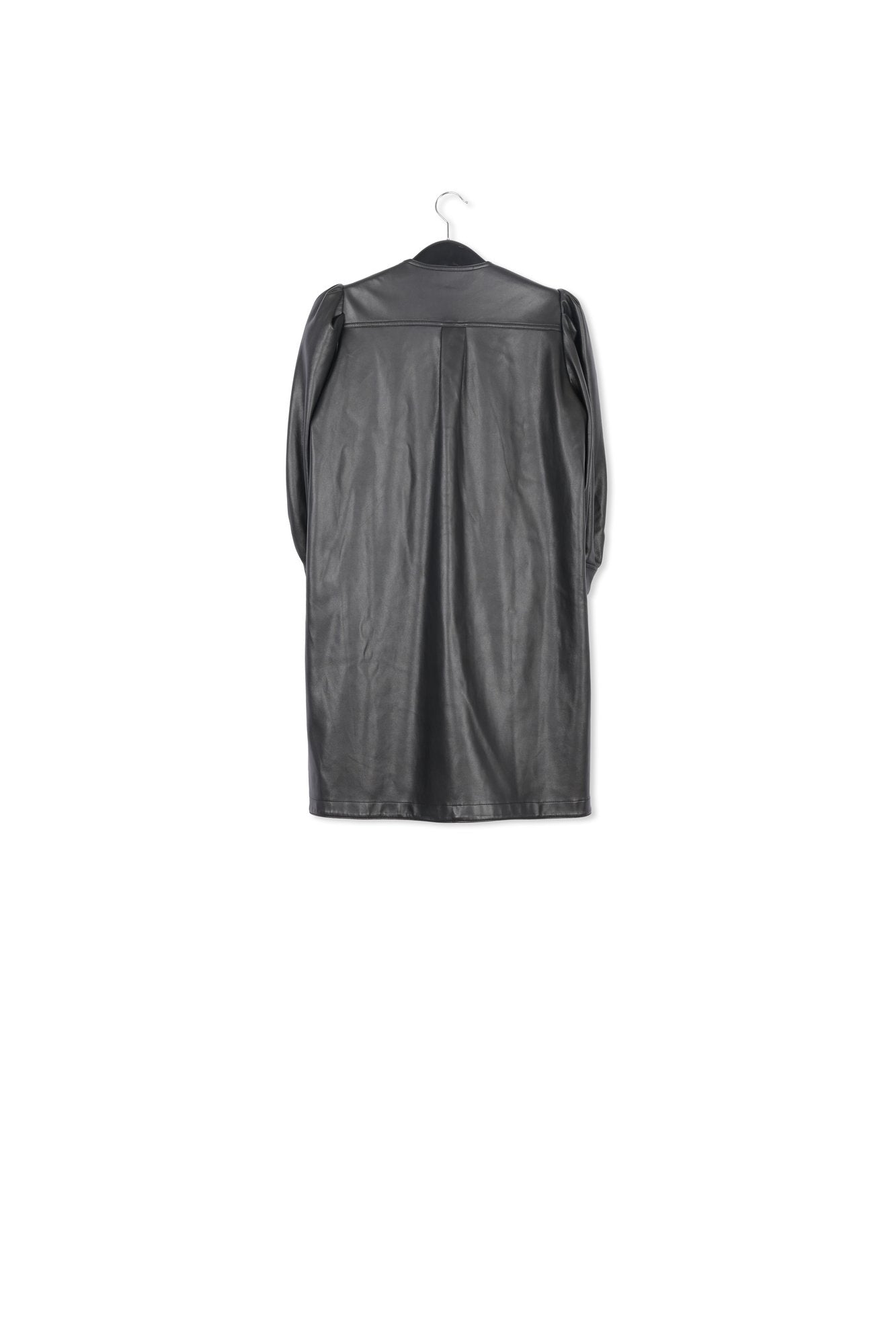 Black faux leather belted mini dress RE—SSENTIEL | Essentiel second hand