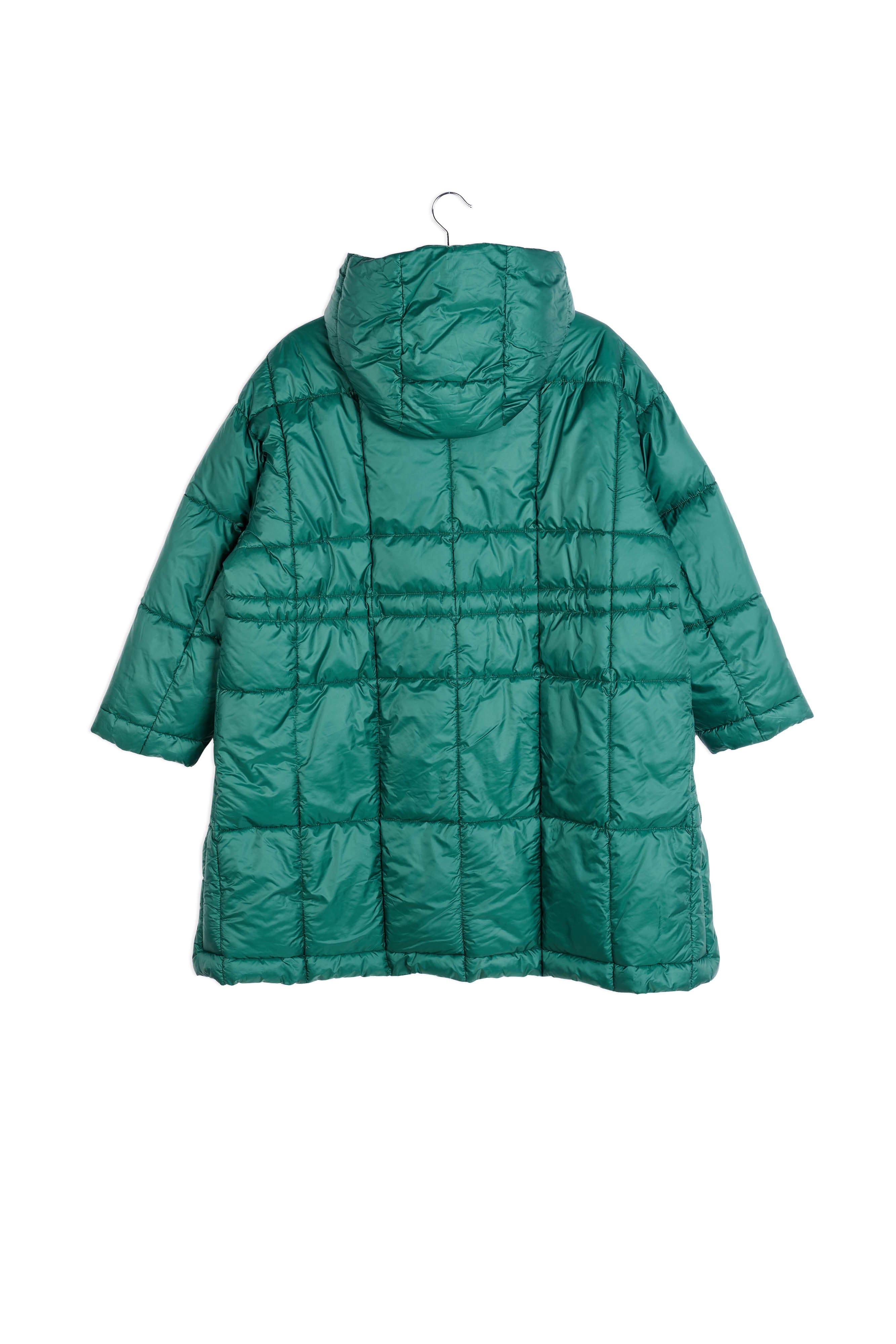 Dark green hooded puffer coat RE—SSENTIEL | Essentiel second hand