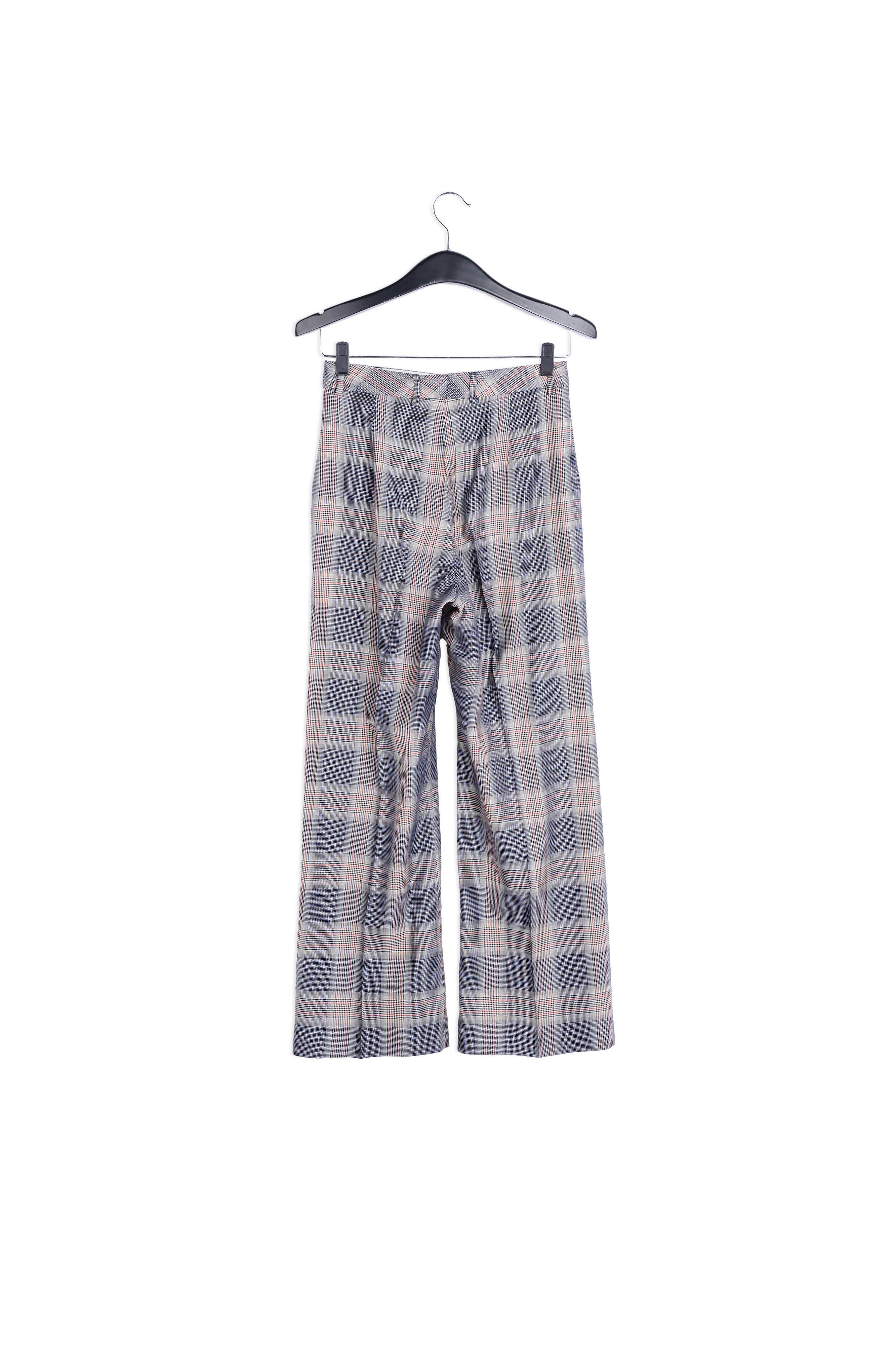 Pantalon tartan bleu aux jambes larges RE—SSENTIEL | Essentiel second hand