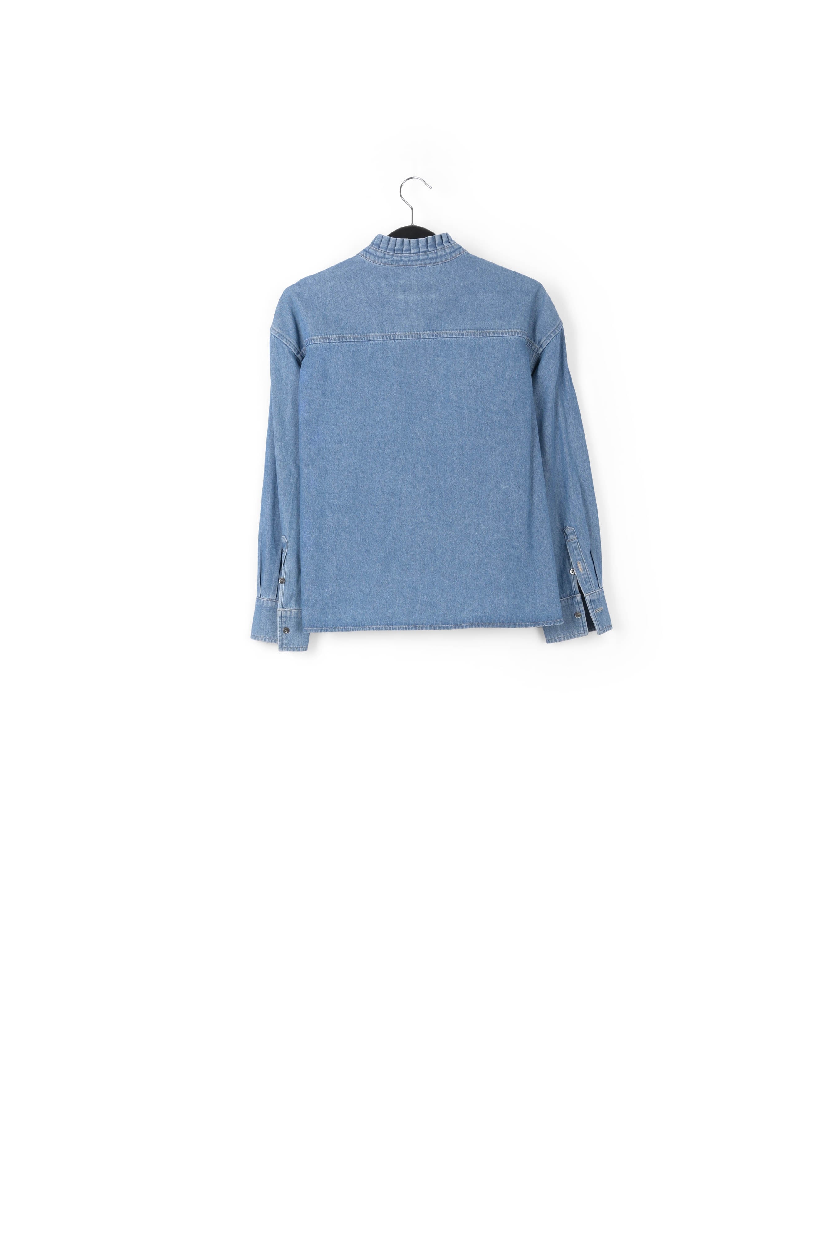 Blue denim shirt with frilled collar RE—SSENTIEL | Essentiel second hand