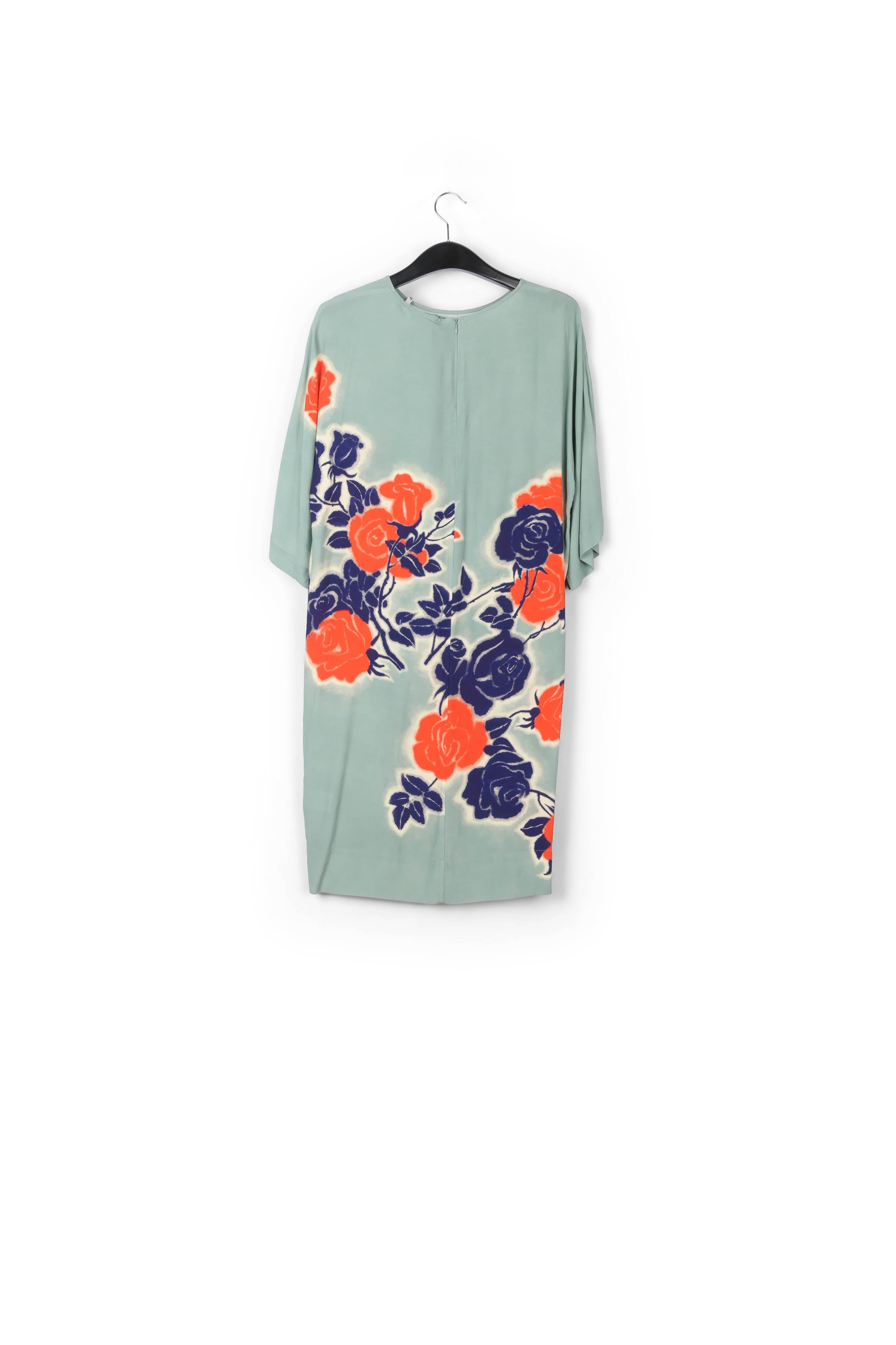 Robe à imprimé fleuri bleu clair, orange et bleu RE—SSENTIEL | Essentiel second hand