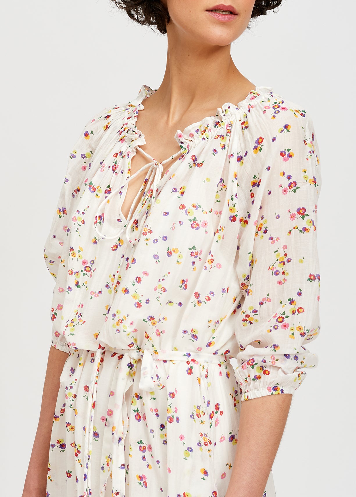 White floral maxi dress RE—SSENTIEL | Essentiel second hand