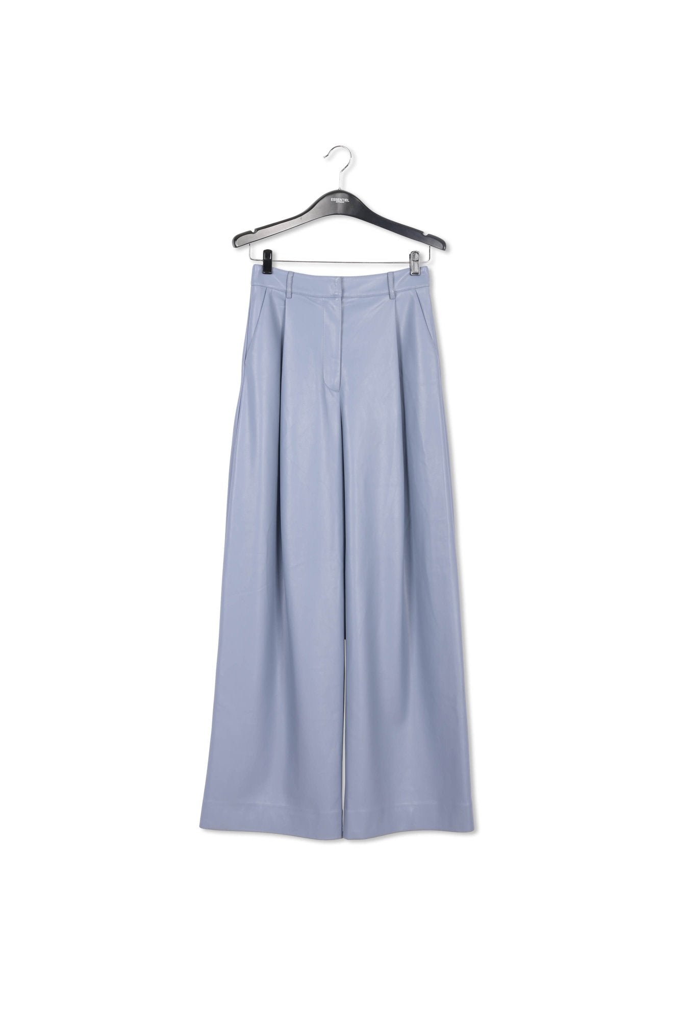 Powder blue faux leather pants RE—SSENTIEL | Essentiel second hand