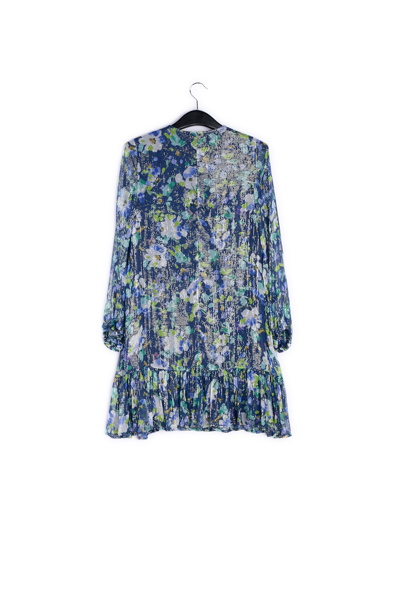 Robe trapèze bleu foncé à imprimé floral RE—SSENTIEL | Essentiel second hand