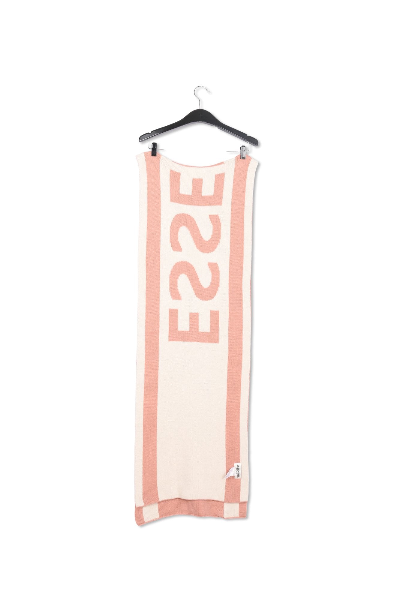 Pink intarsia-knit logo scarf RE—SSENTIEL | Essentiel second hand