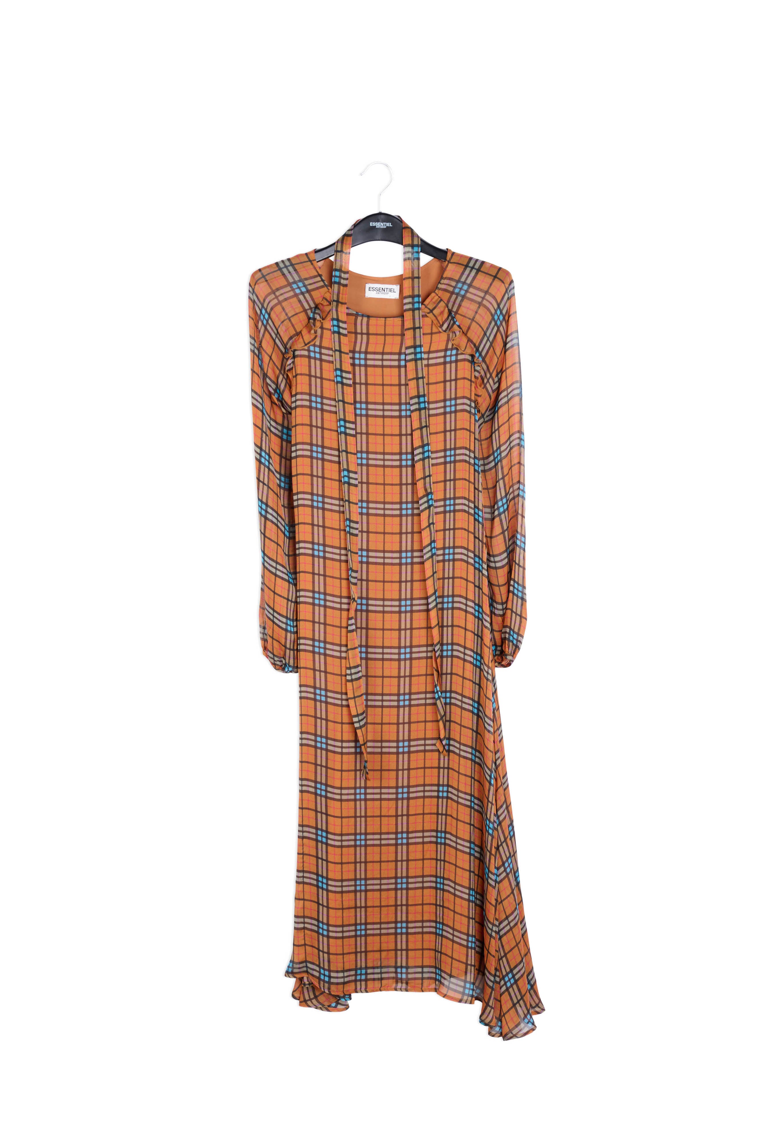 Orange silk A-line dress RE—SSENTIEL | Essentiel second hand