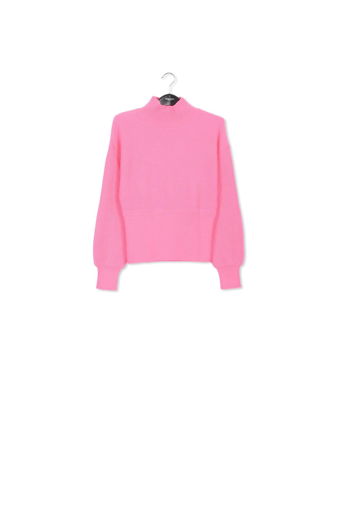 Neon pink turtleneck sweater with fitted waist RE—SSENTIEL | Essentiel second hand
