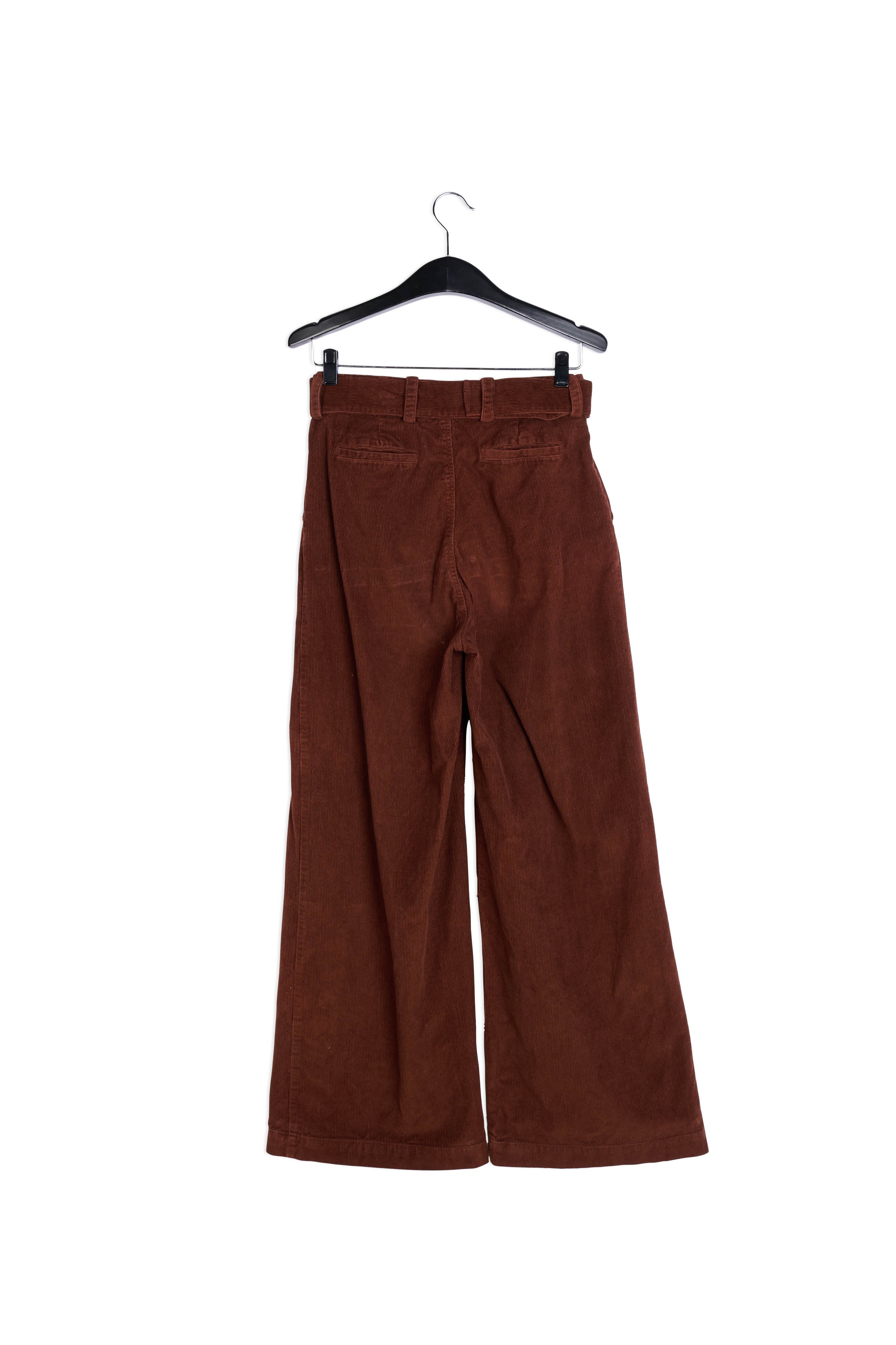 Chestnut brown cotton-corduroy belted pants RE—SSENTIEL | Essentiel second hand
