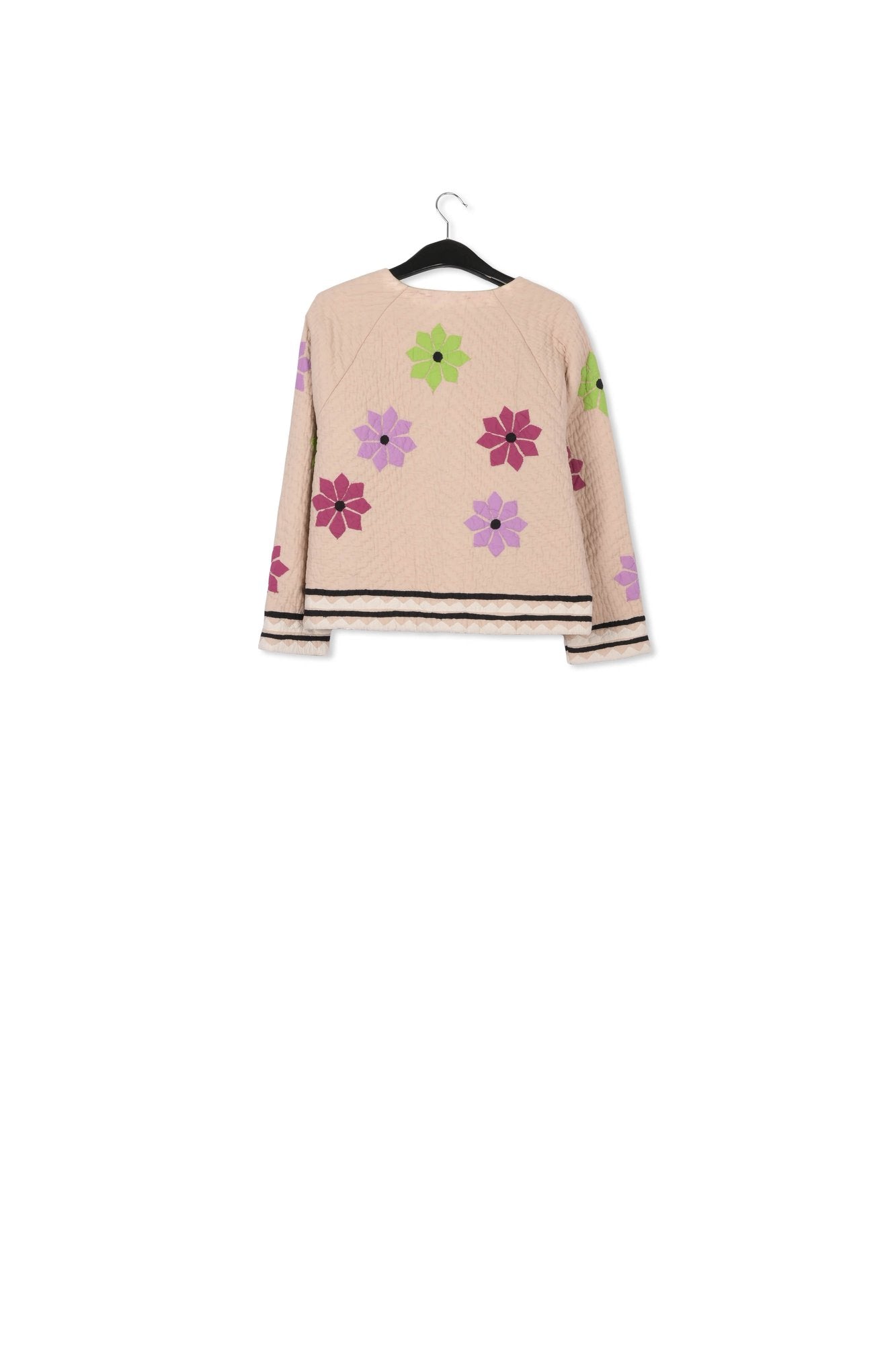 Off-white quilted jacket with flower patches RE—SSENTIEL | Essentiel second hand