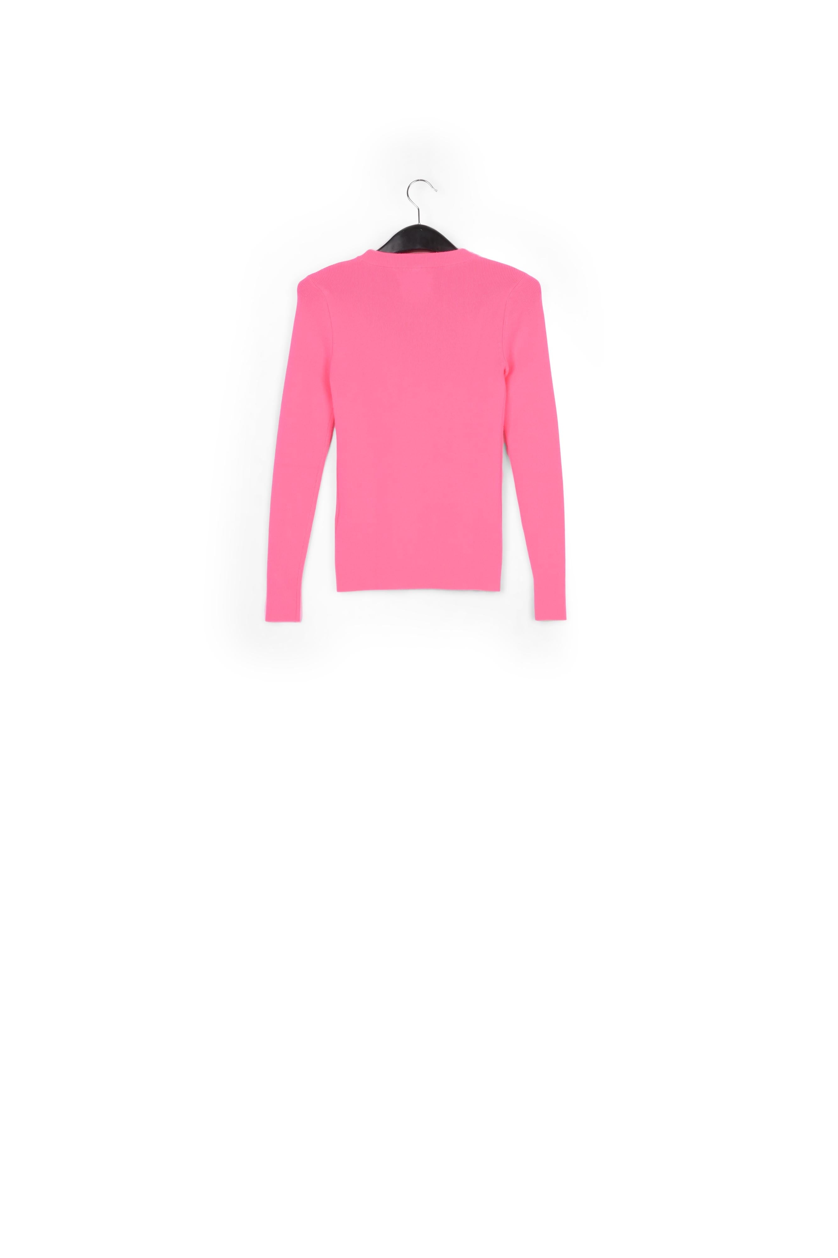 Pull rose néon en tricot côtelé RE—SSENTIEL | Essentiel second hand