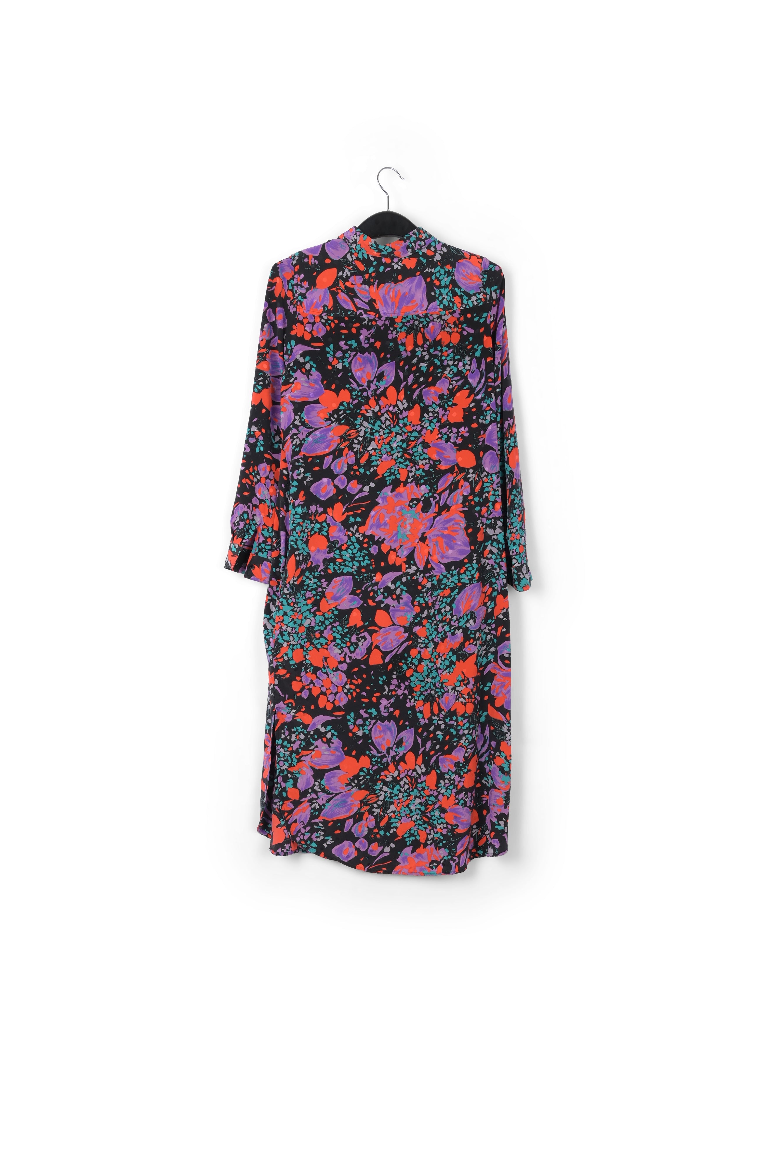 Black silk jacquard shirt dress RE—SSENTIEL | Essentiel second hand