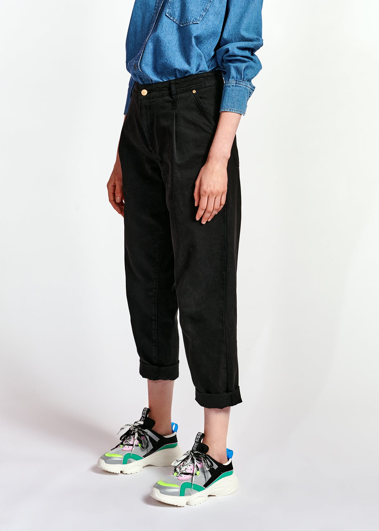 Black high-rise jeans RE—SSENTIEL | Essentiel second hand