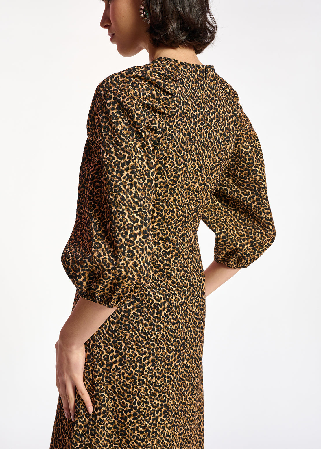 Jacquard midi-length dress with leopard motif RE—SSENTIEL | Essentiel second hand