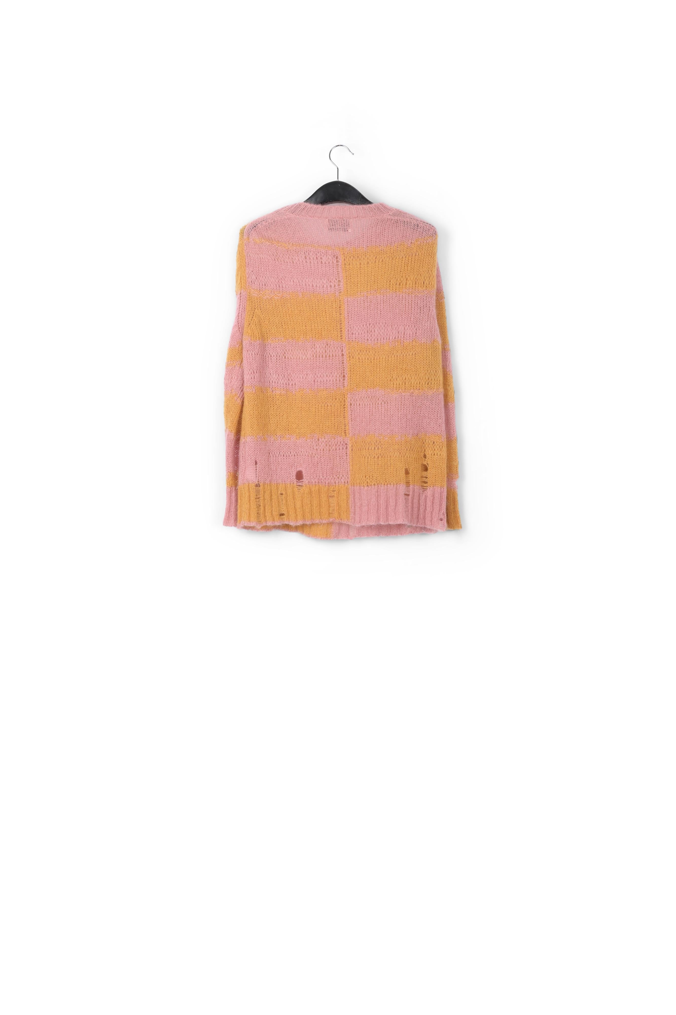 Pull à rayures rose vintage et ocre effet vieilli RE—SSENTIEL | Essentiel second hand