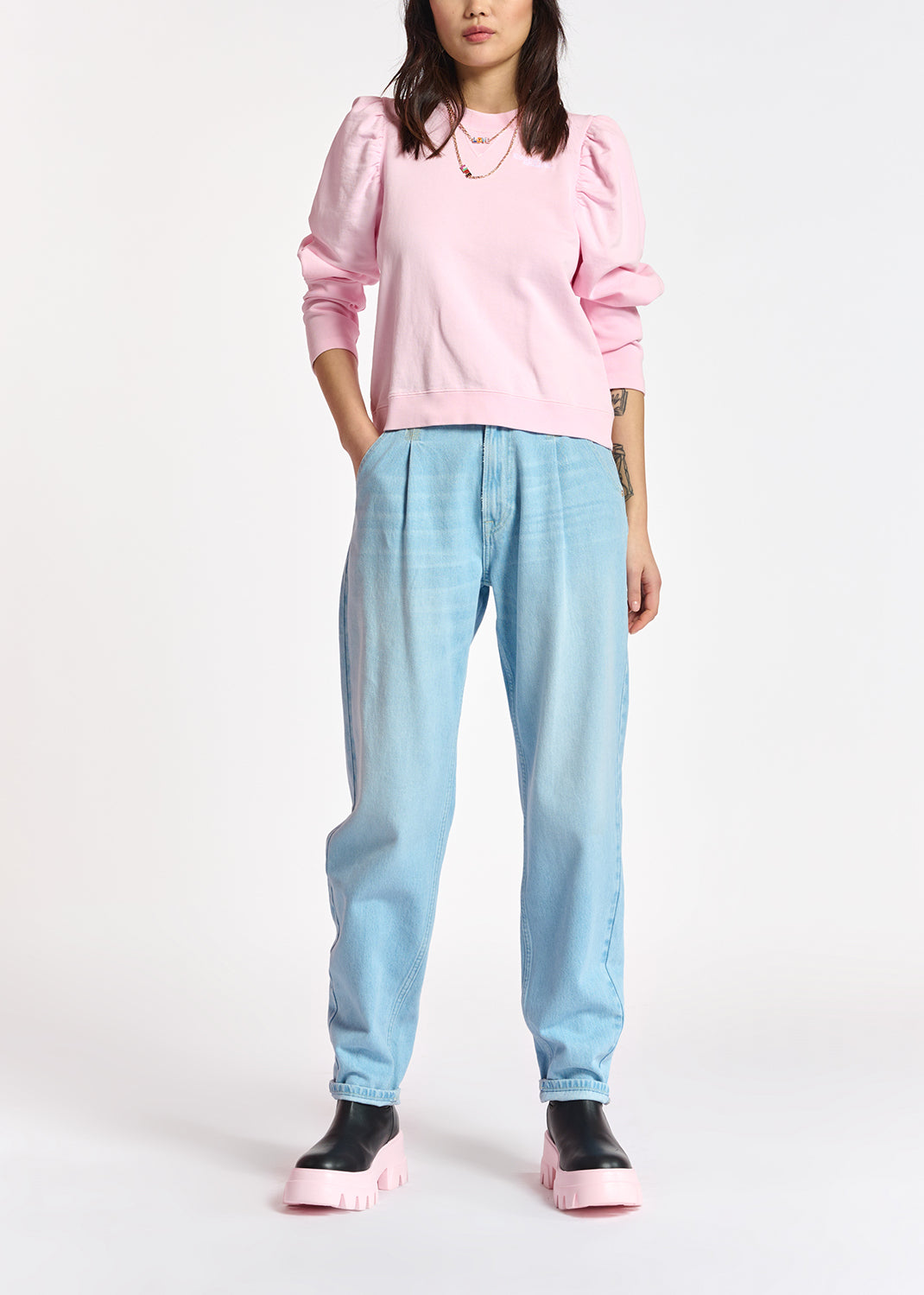 Rode sweater in biokatoenen jersey RE—SSENTIEL | Essentiel second hand