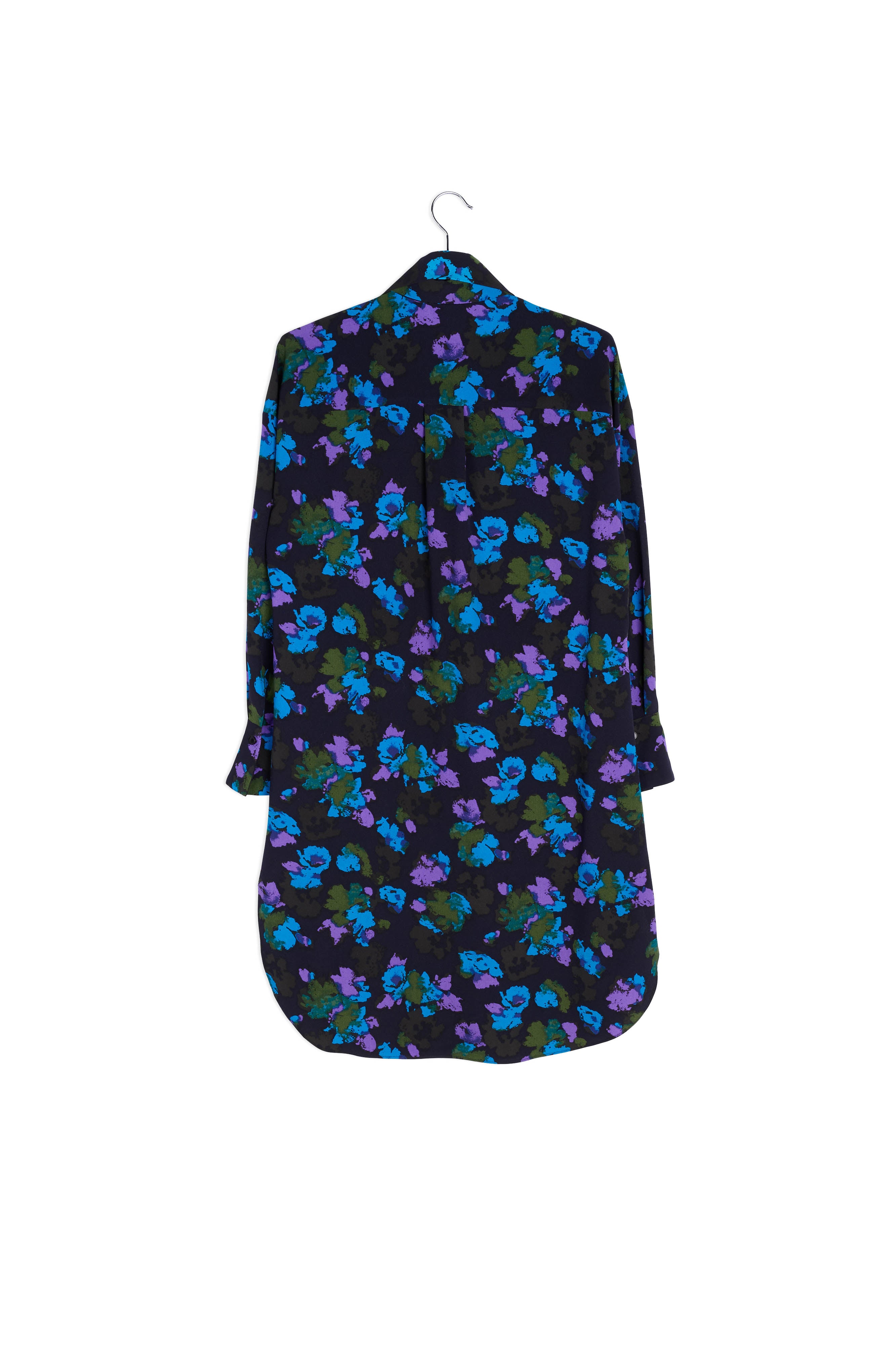 Midi-hemdjurk met zwart en rode bloemenprint RE—SSENTIEL | Essentiel second hand