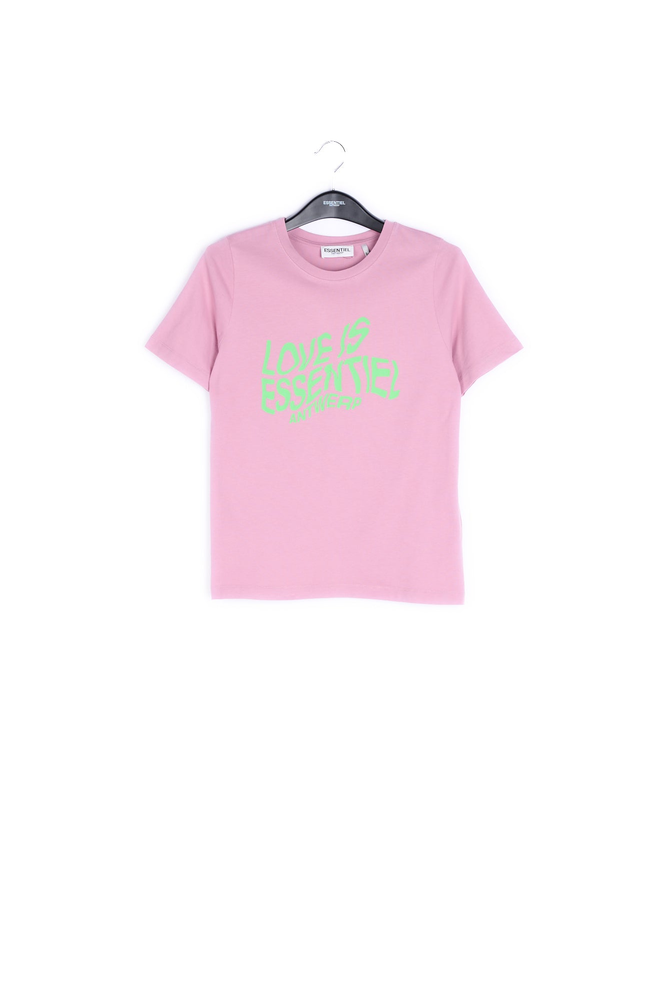 Dusty pink blurred slogan cotton-jersey t-shirt RE—SSENTIEL | Essentiel second hand