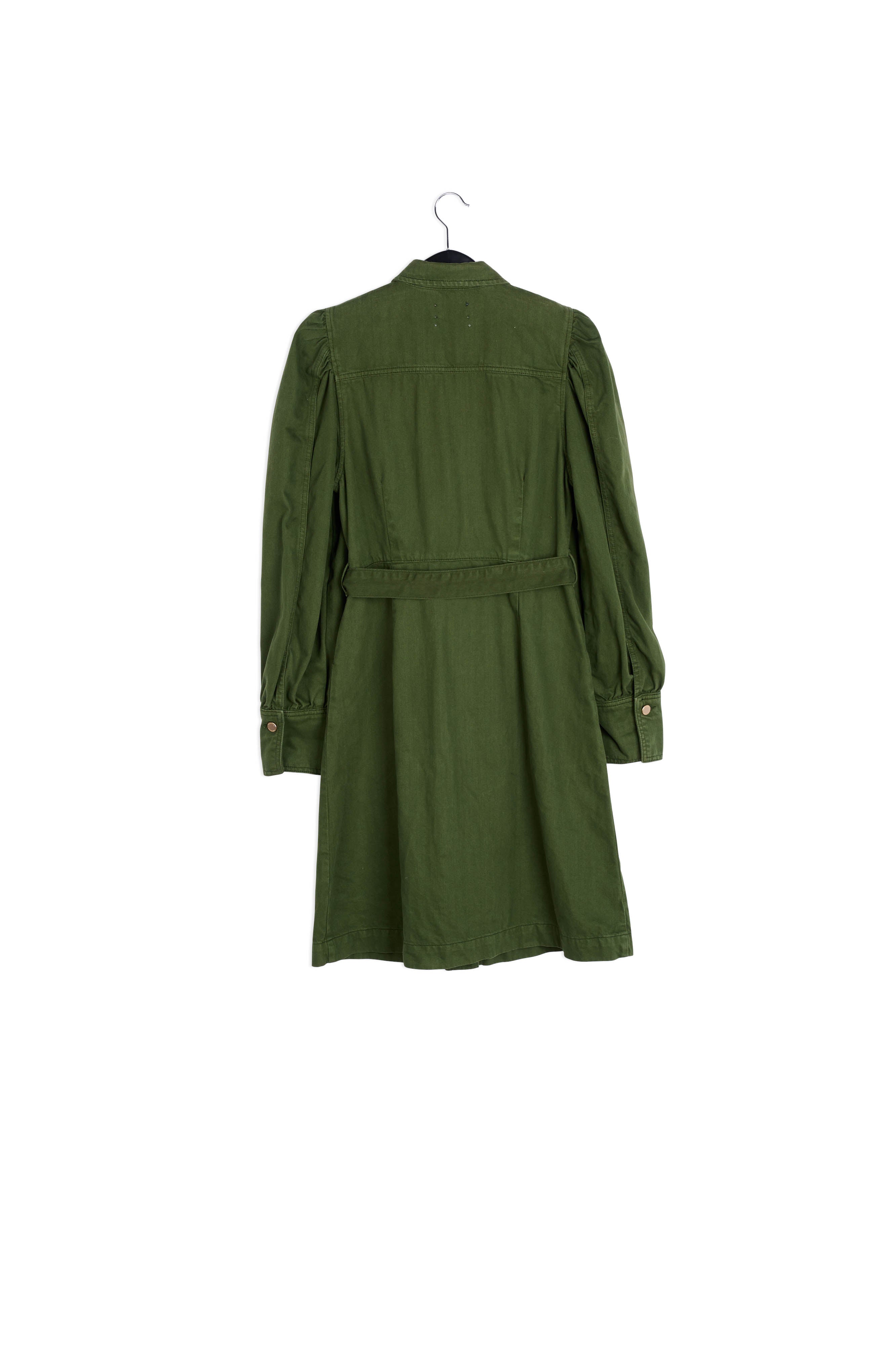 Pine green denim shirt dress RE—SSENTIEL | Essentiel second hand