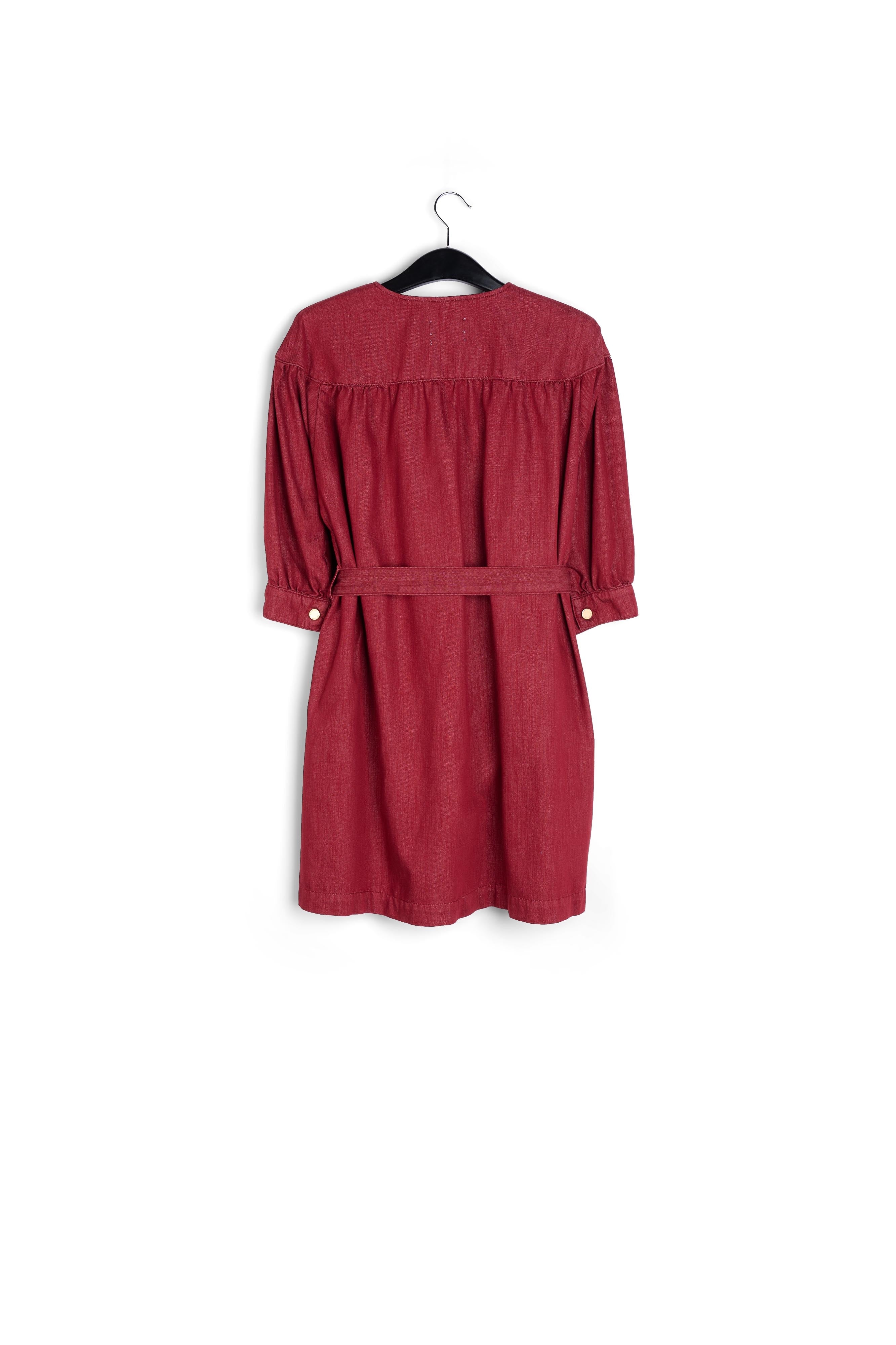 Bordeaux mini-jeansjurk RE—SSENTIEL | Essentiel second hand