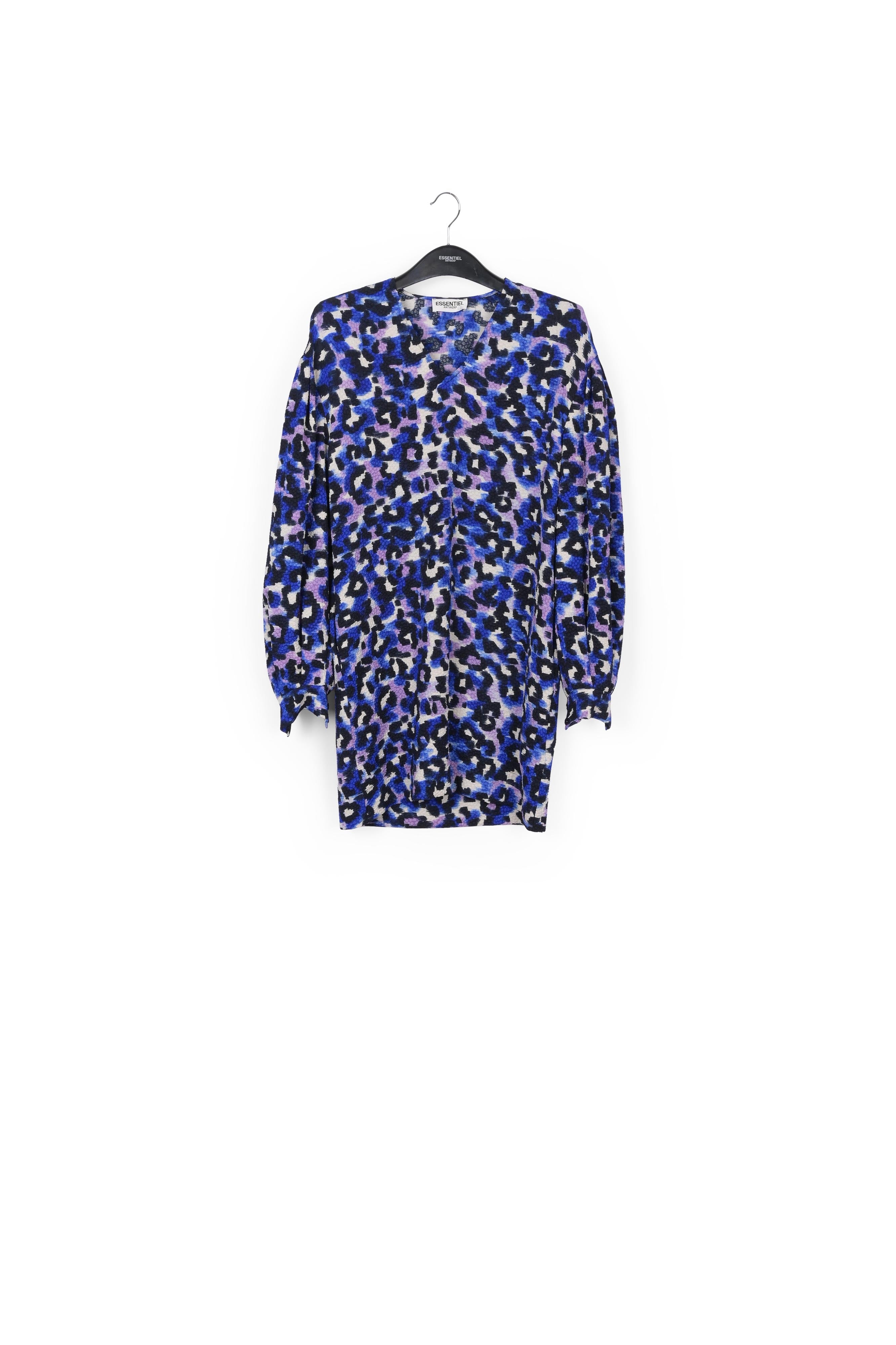 Blue and lilac leopard print mini dress RE—SSENTIEL | Essentiel second hand
