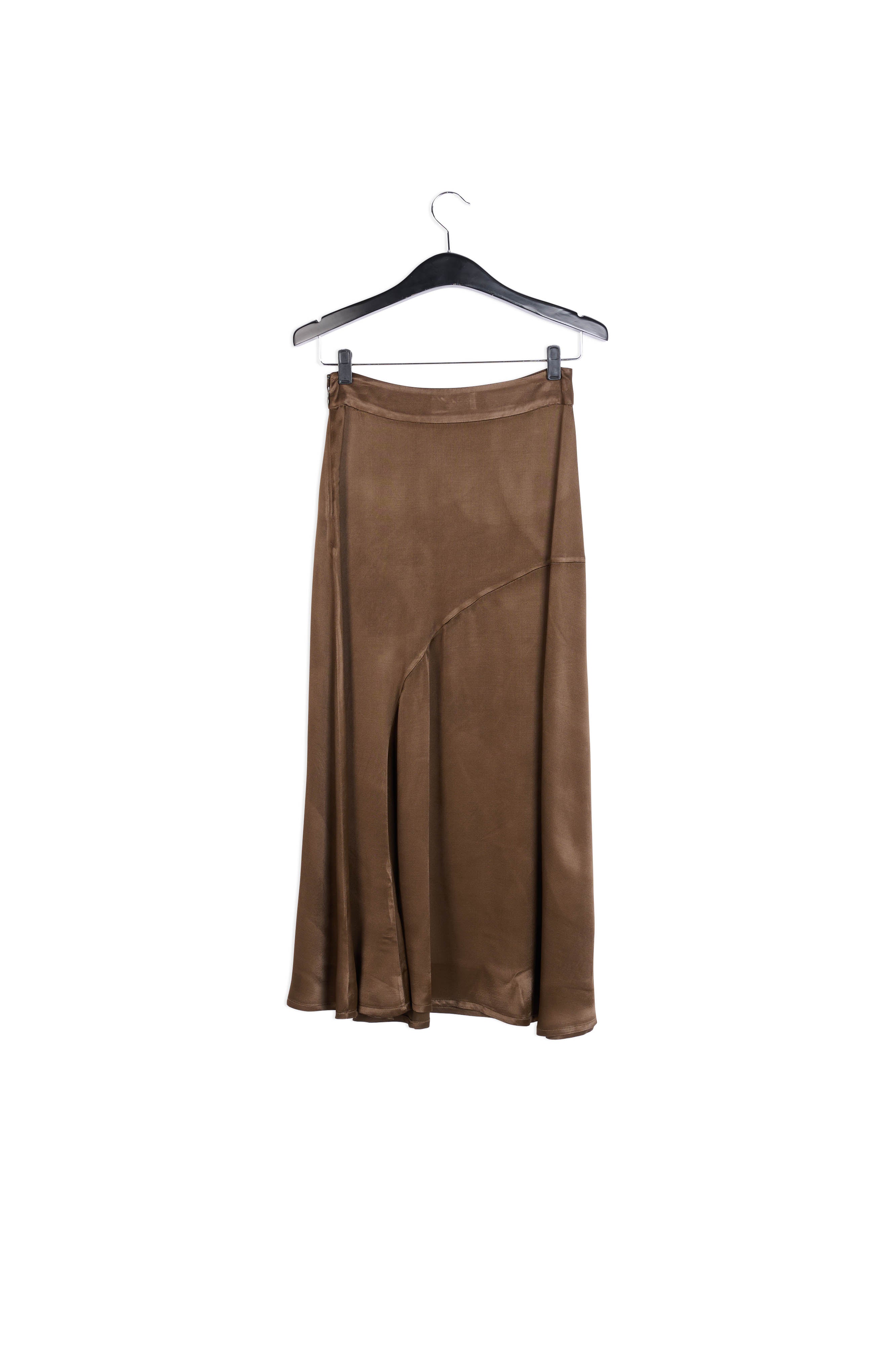 Jupe midi en biais marron RE—SSENTIEL | Essentiel second hand