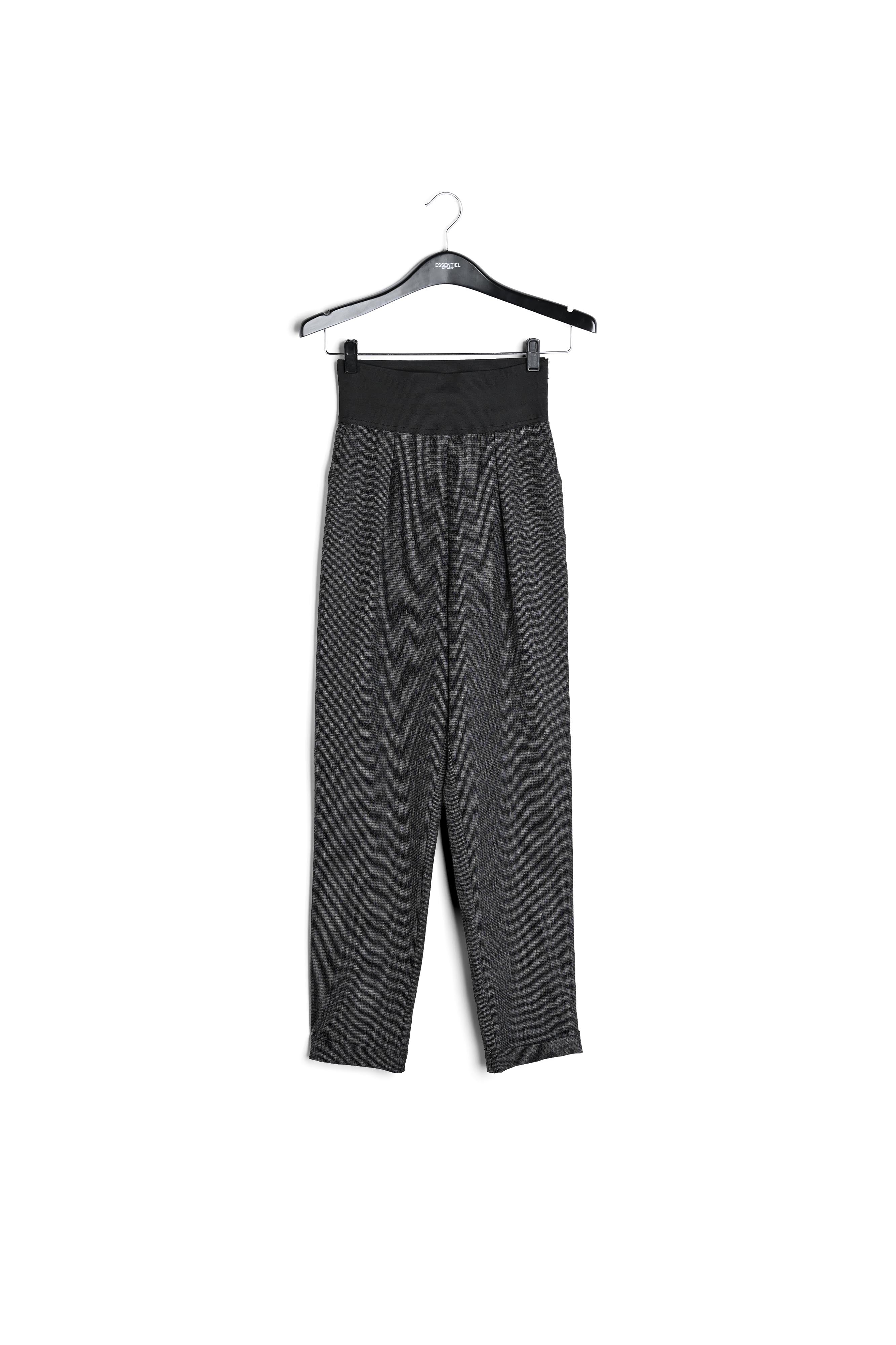 Zwart en witte broek met hoge taille RE—SSENTIEL | Essentiel second hand