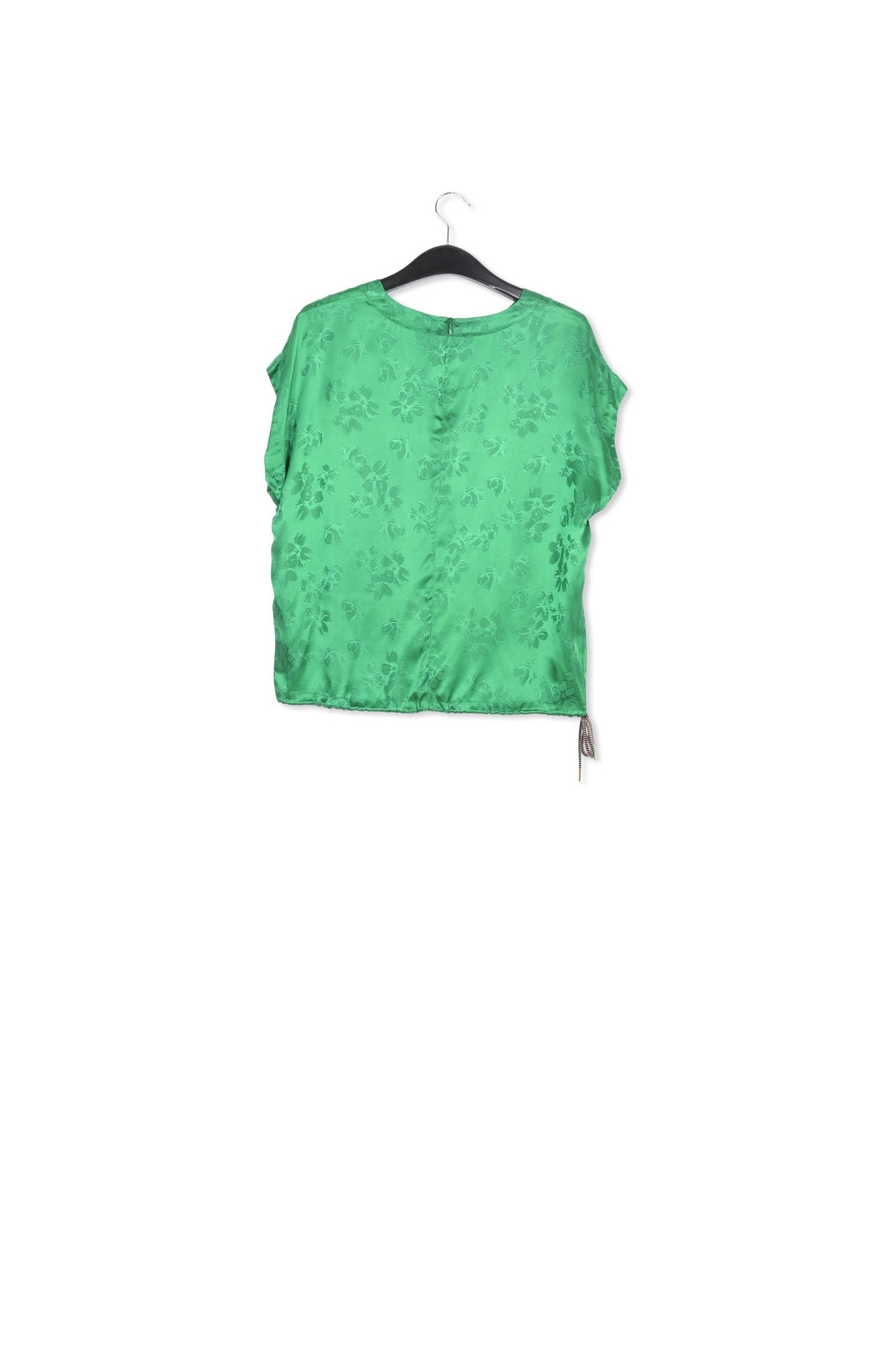 Groene top van bloemenjacquard RE—SSENTIEL | Essentiel second hand