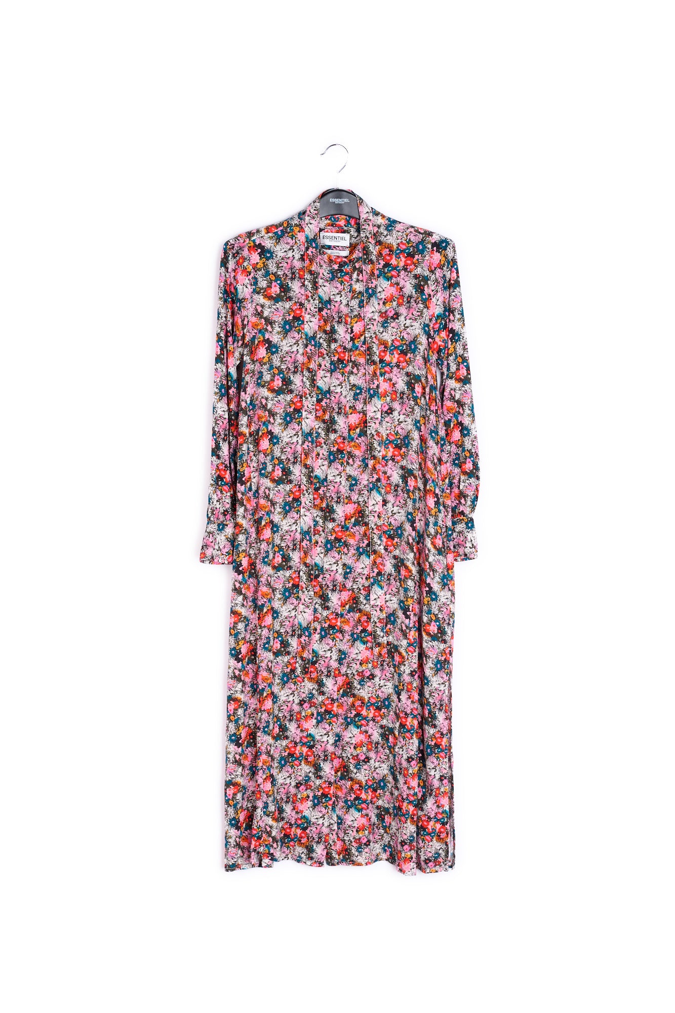 Pink floral print a-line shirt dress RE—SSENTIEL | Essentiel second hand