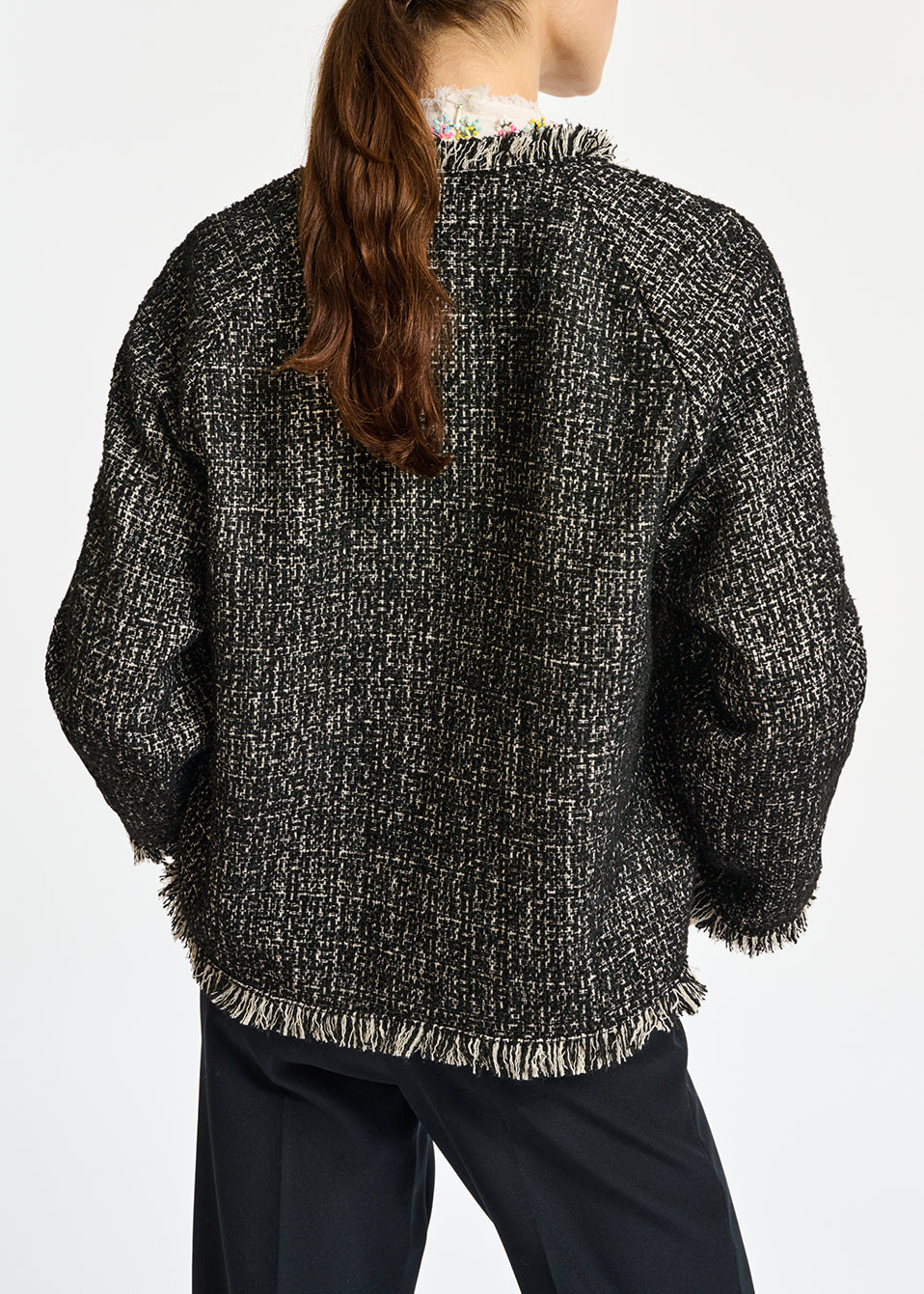 Black and white tweed jacket RE—SSENTIEL | Essentiel second hand