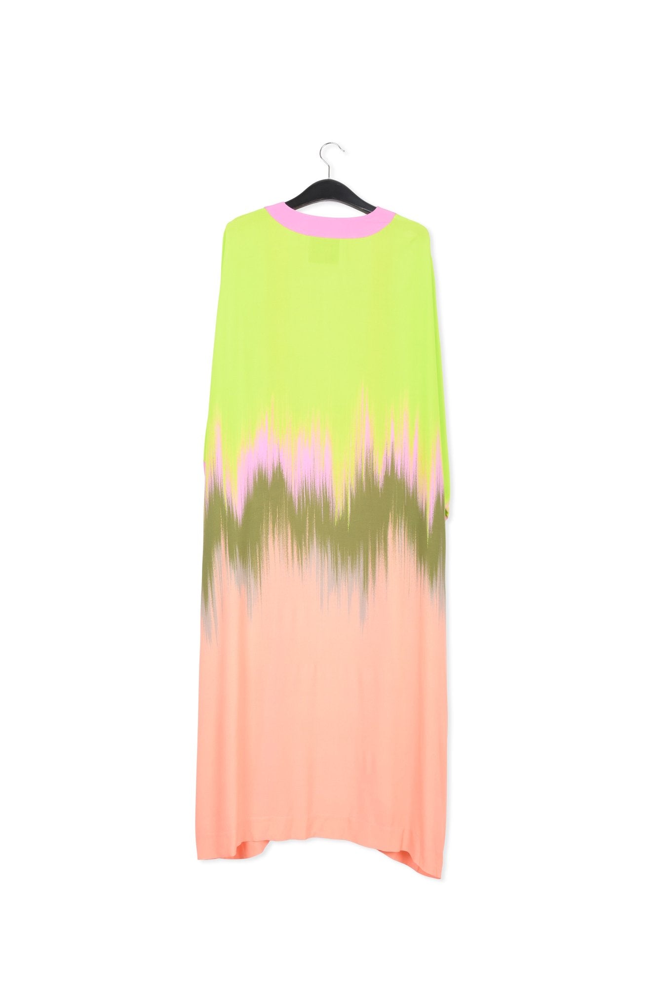 Lime green, peach and khaki kimono with dip-dyed effect RE—SSENTIEL | Essentiel second hand
