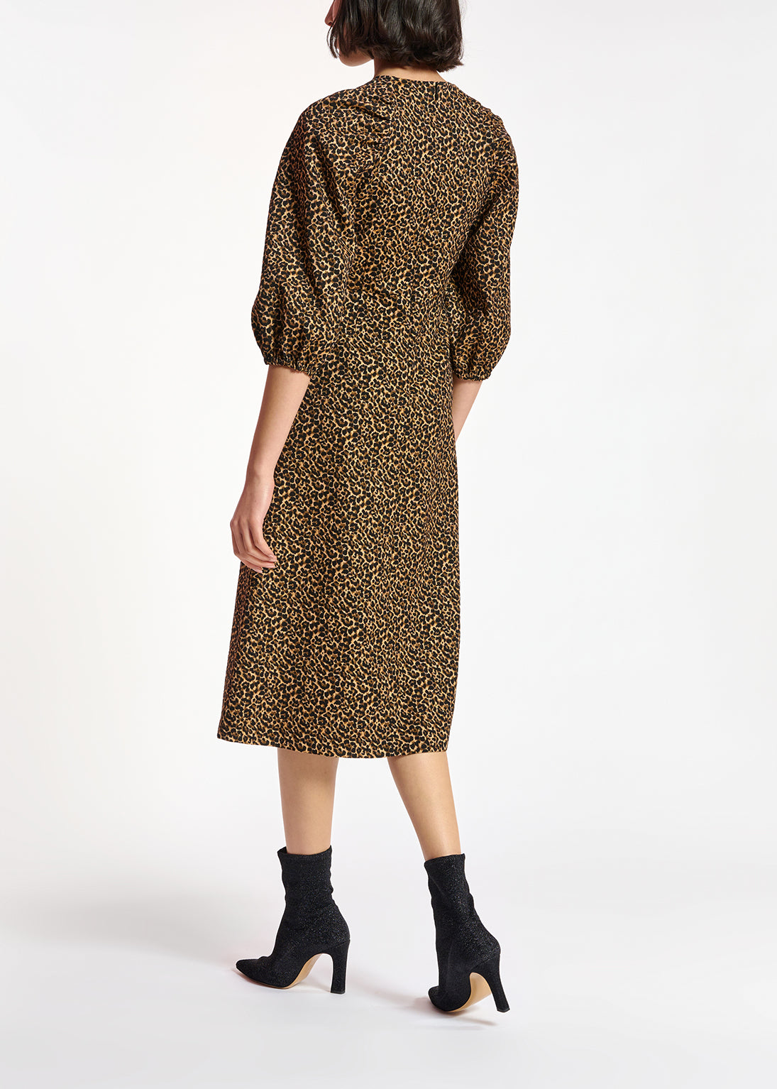 Jacquard midi-length dress with leopard motif RE—SSENTIEL | Essentiel second hand