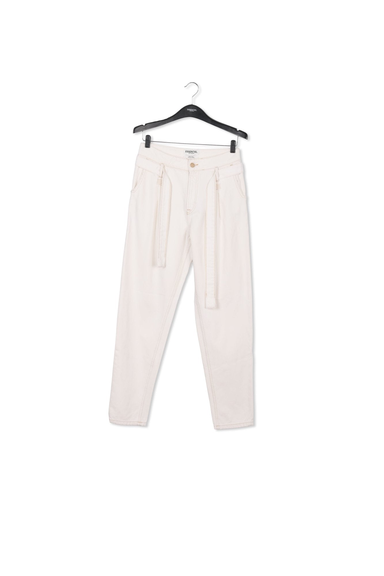 Off-white belted carrot-shaped high-rise jeans RE—SSENTIEL | Essentiel second hand