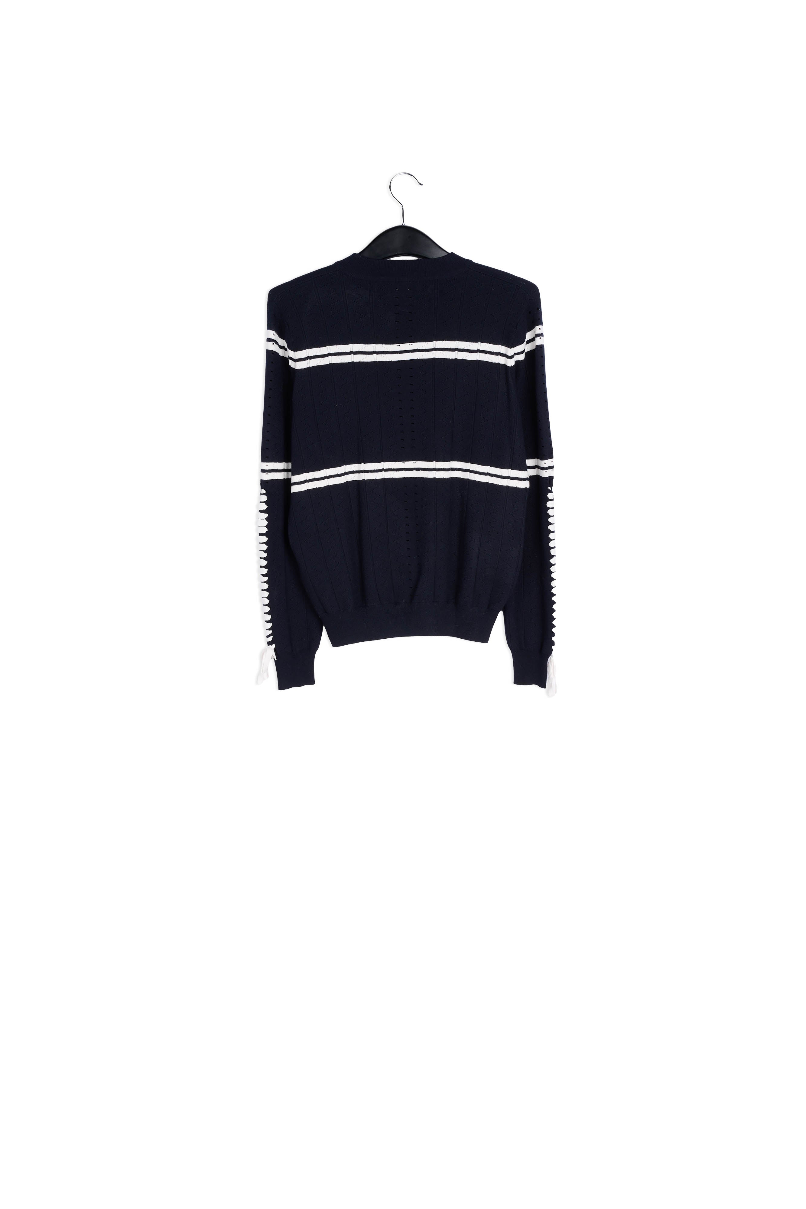 Dark blue sweater with laces RE—SSENTIEL | Essentiel second hand