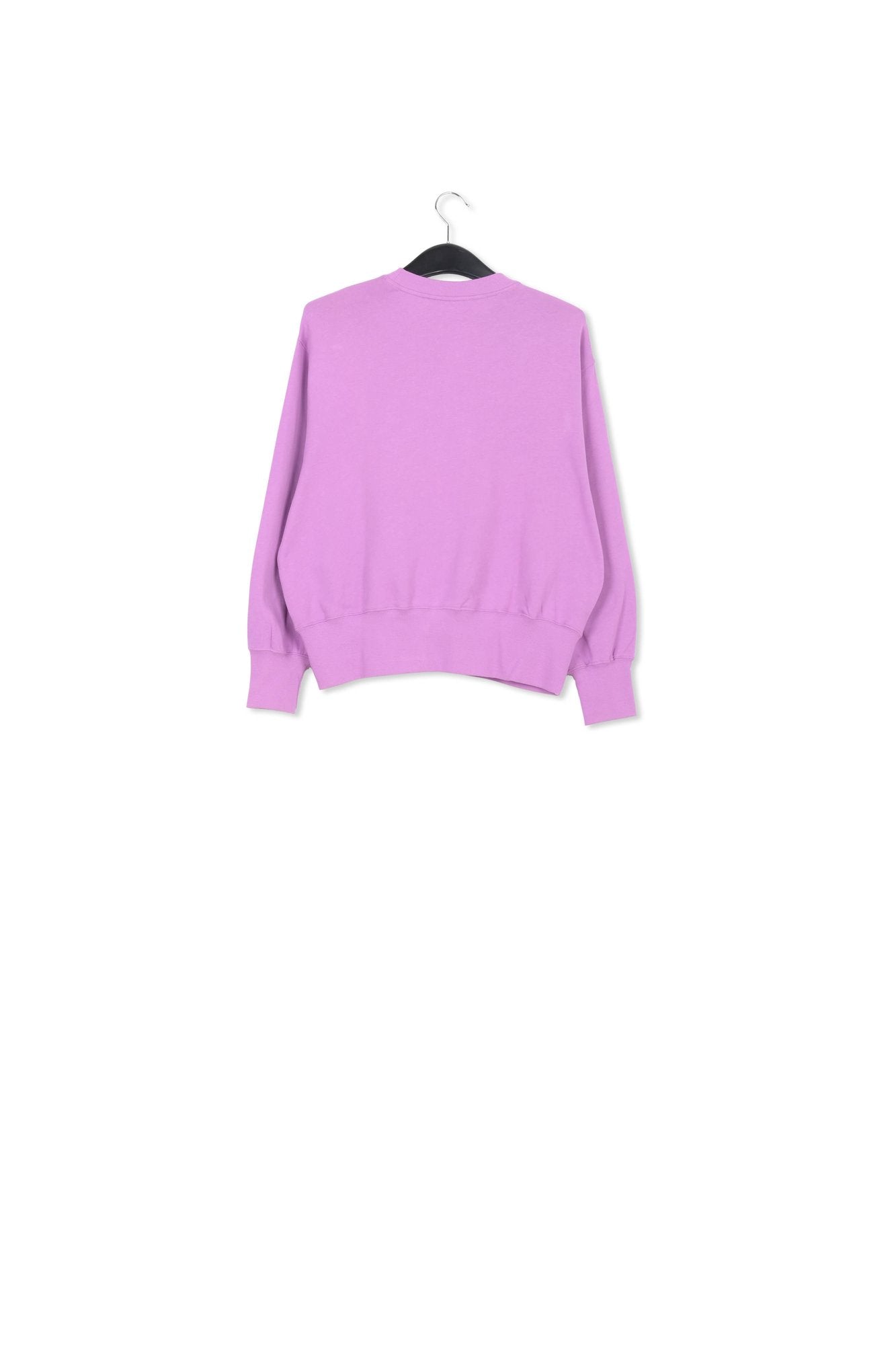 Sweatshirt pourpre en coton bio avec texte RE—SSENTIEL | Essentiel second hand