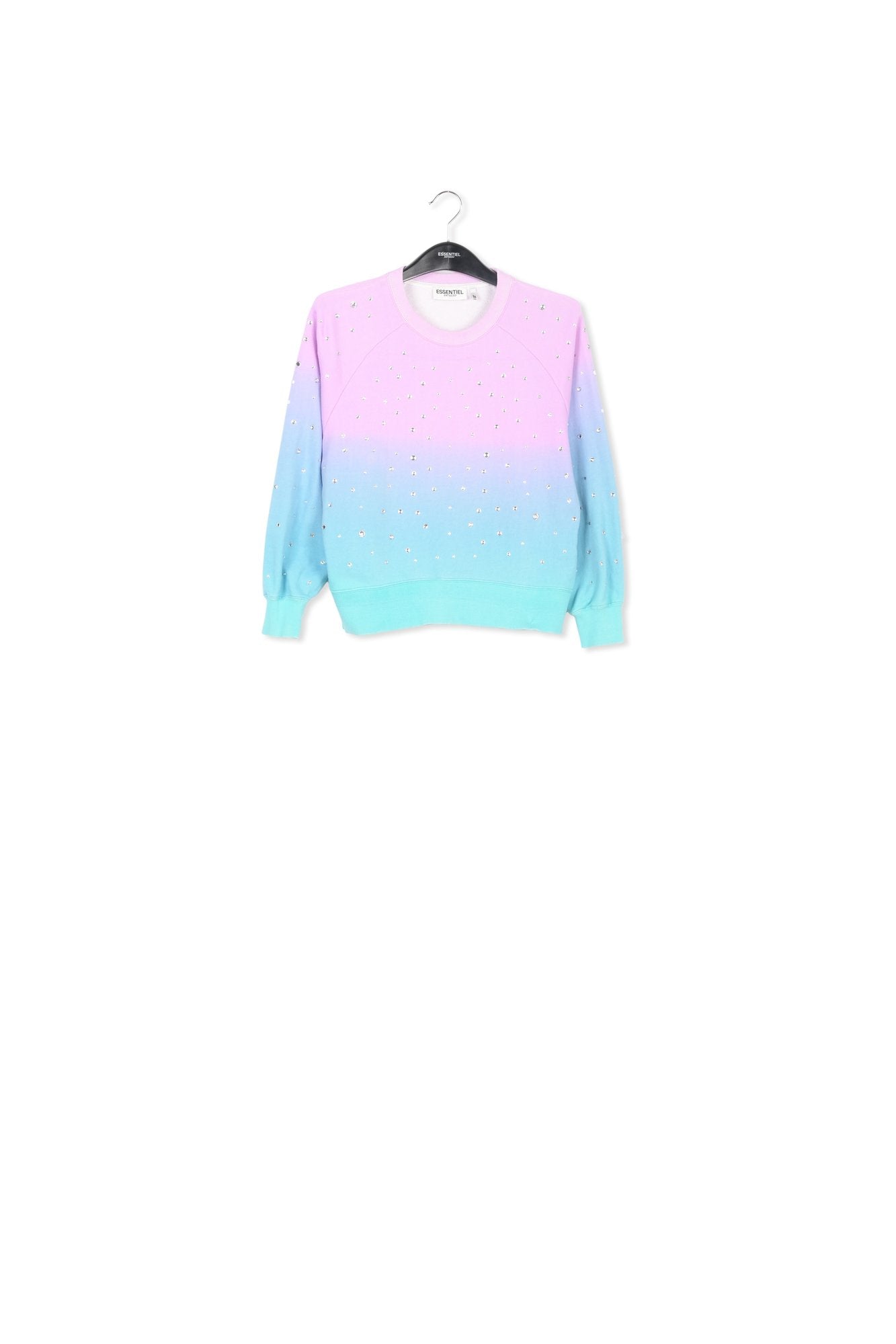 Sweatshirt violet, lilas et turquoise avec strass RE—SSENTIEL | Essentiel second hand