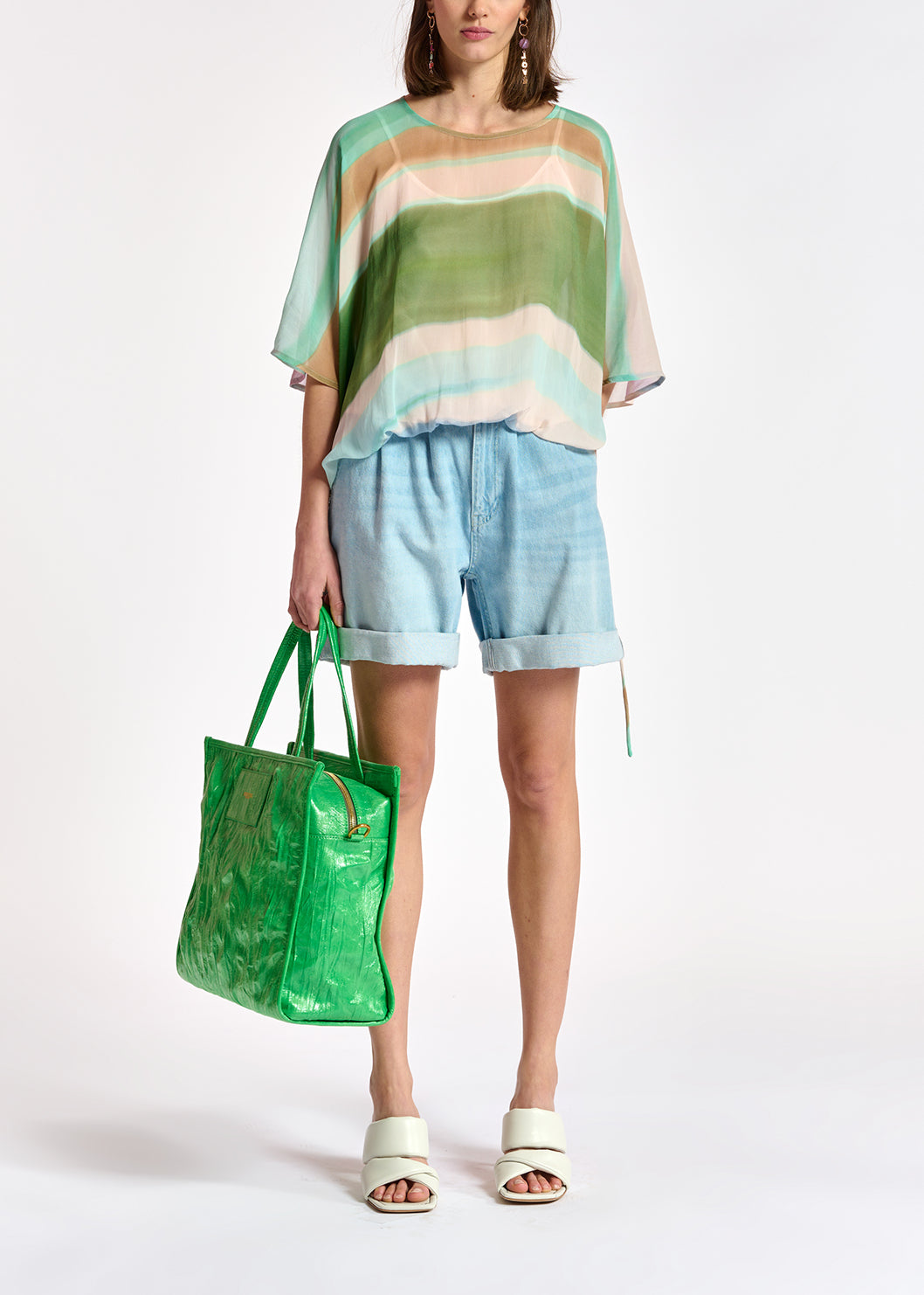 Multicolor voluminous sheer top RE—SSENTIEL | Essentiel second hand