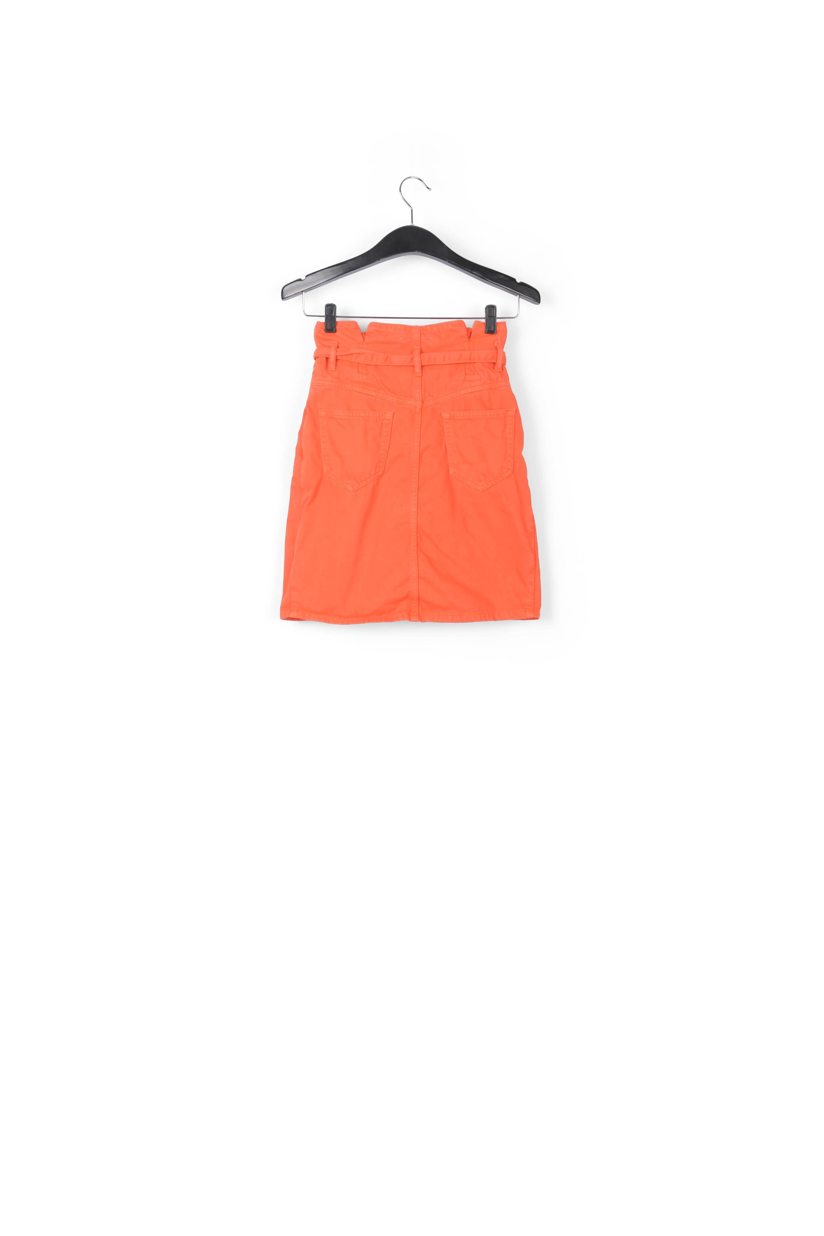 Oranje minirok met hoge taille RE—SSENTIEL | Essentiel second hand