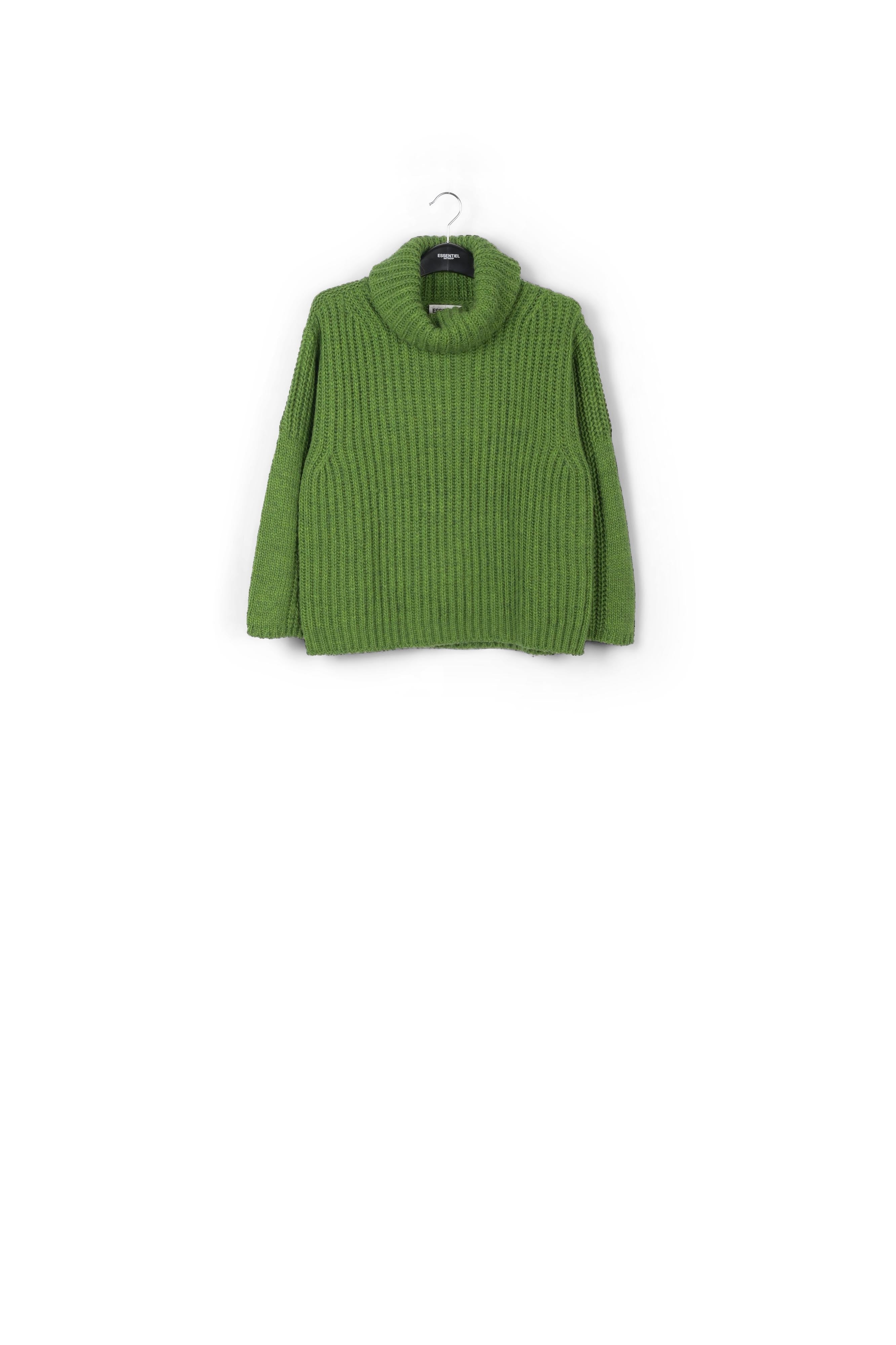 Green chunky ribbed turtleneck sweater RE—SSENTIEL | Essentiel second hand