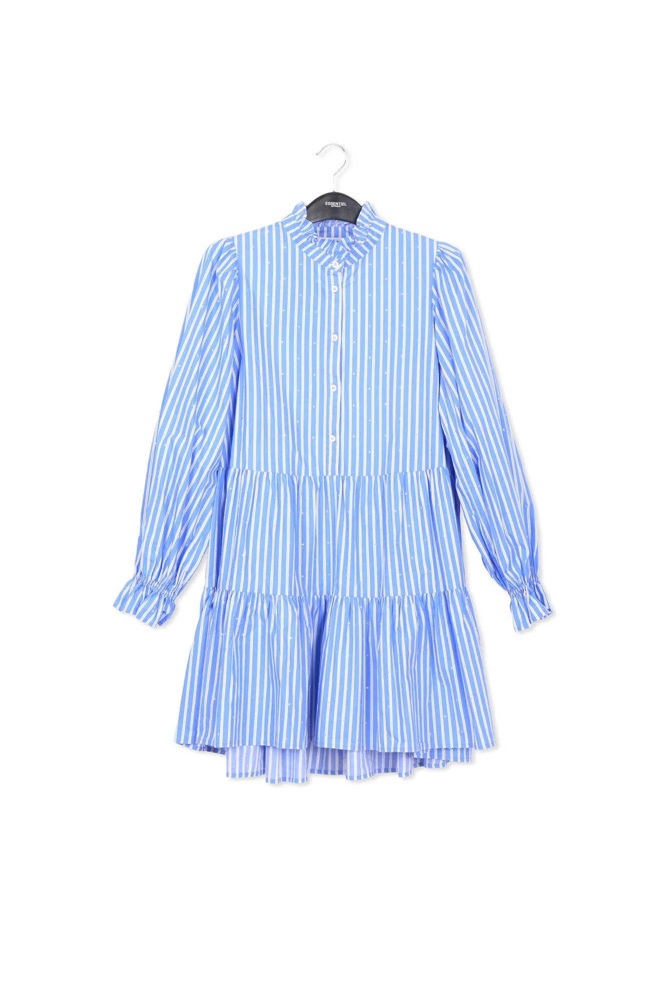 Light blue striped cotton-poplin mini dress RE—SSENTIEL | Essentiel second hand