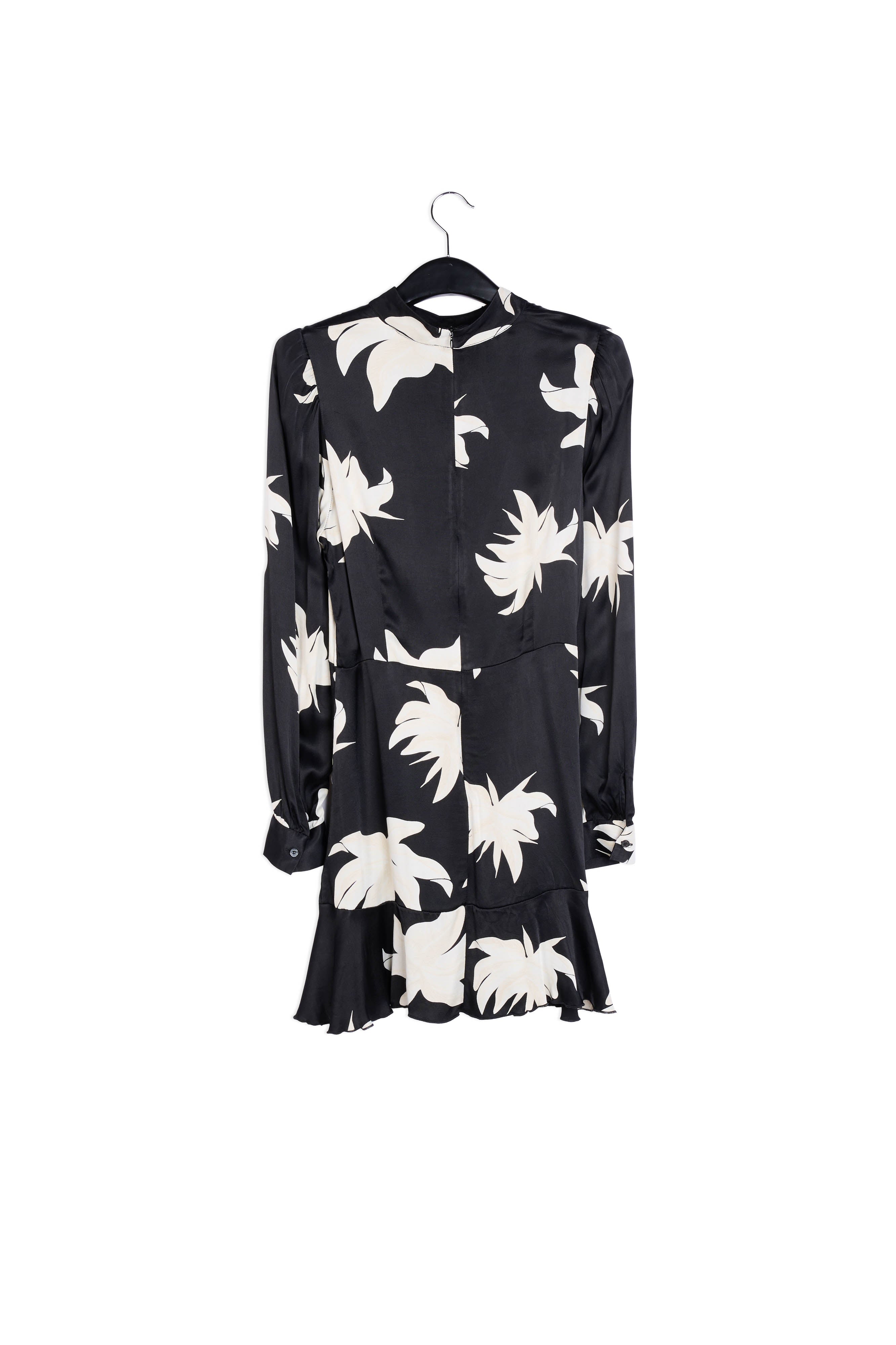 Black and off-white floral midi dress RE—SSENTIEL | Essentiel second hand