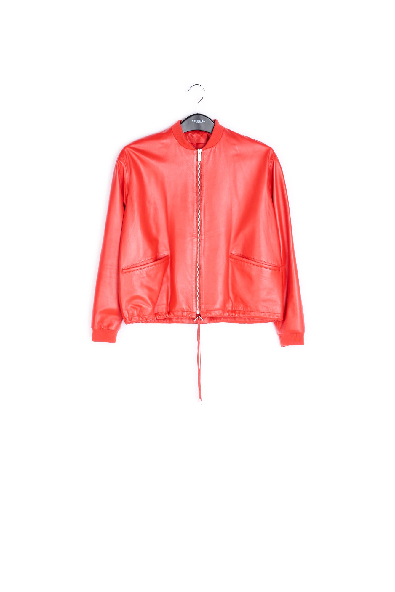 Red soft leather jacket RE—SSENTIEL | Essentiel second hand