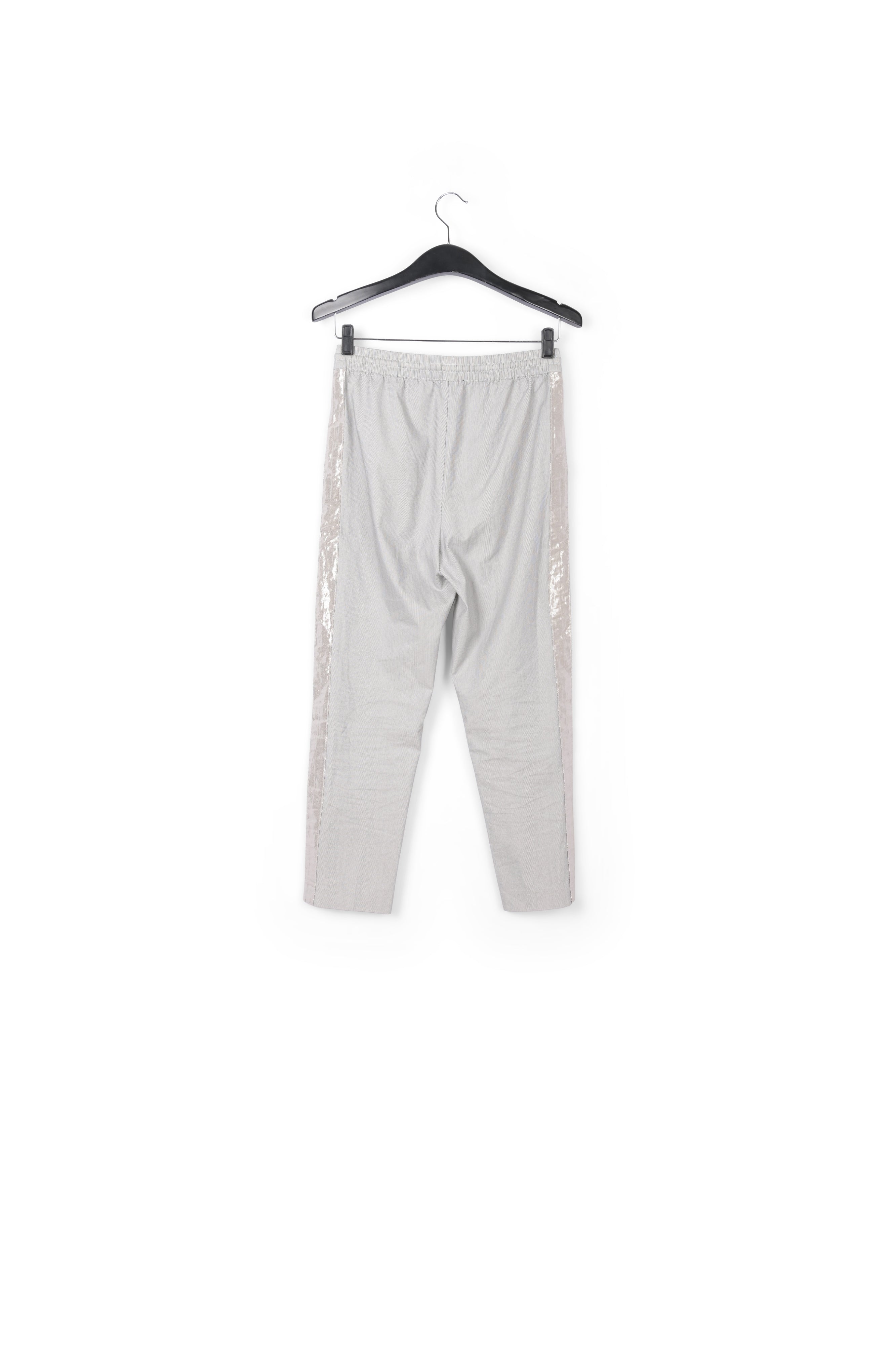 Grey and off-white checked cotton-blend pants RE—SSENTIEL | Essentiel second hand