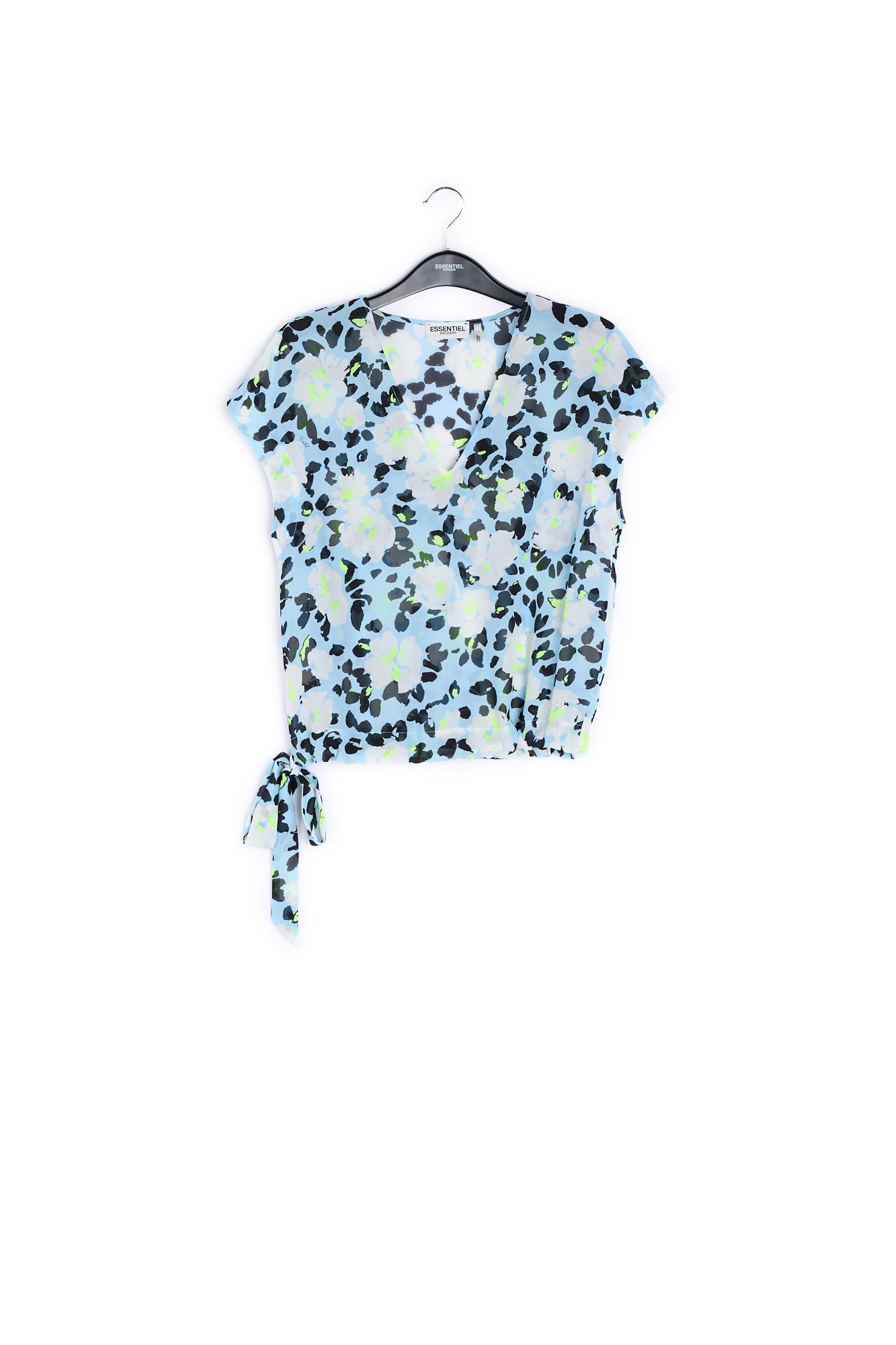Light blue floral-print top RE—SSENTIEL | Essentiel second hand