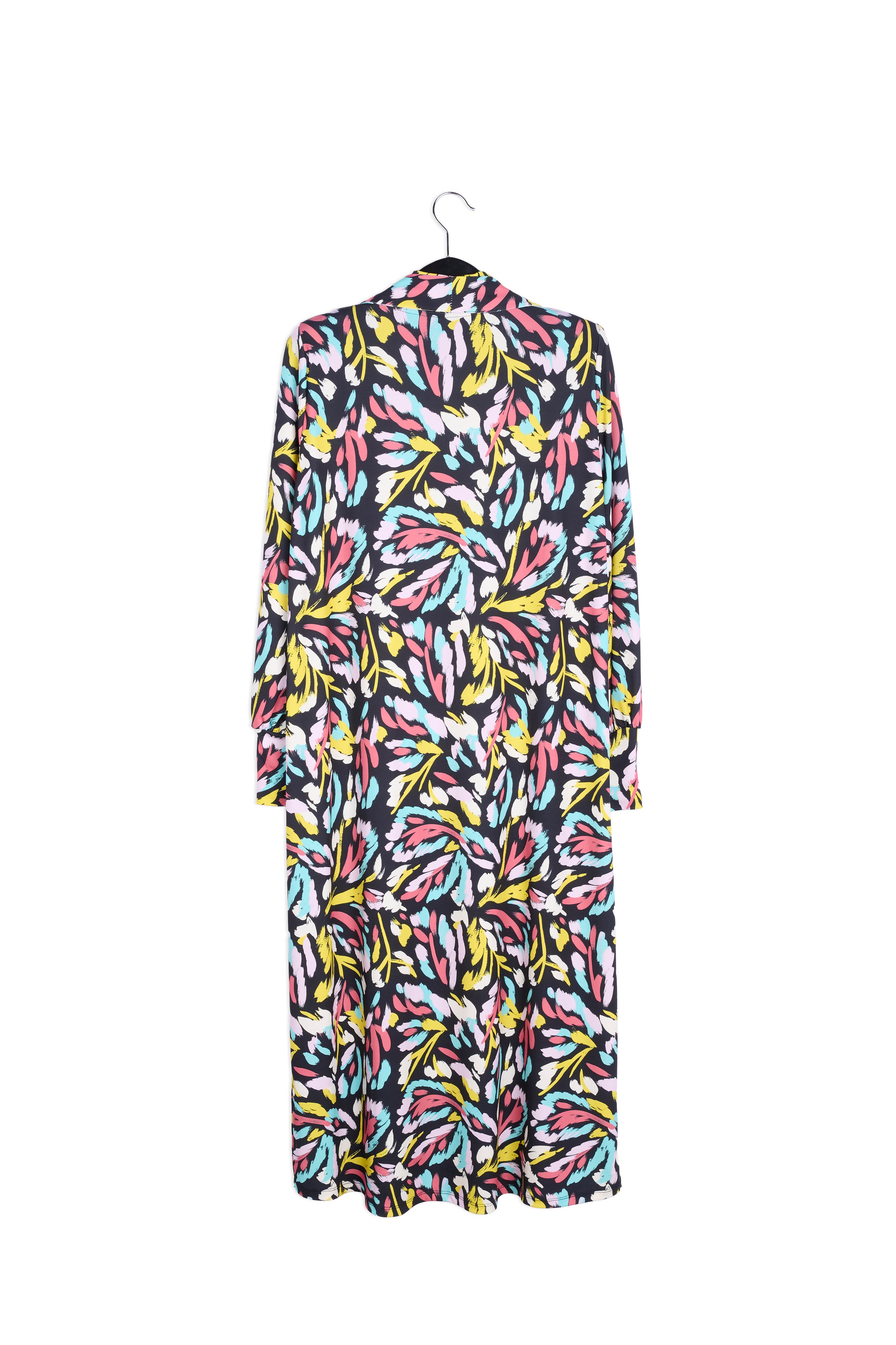 Black, yellow and lilac stretch-jersey midi dress RE—SSENTIEL | Essentiel second hand