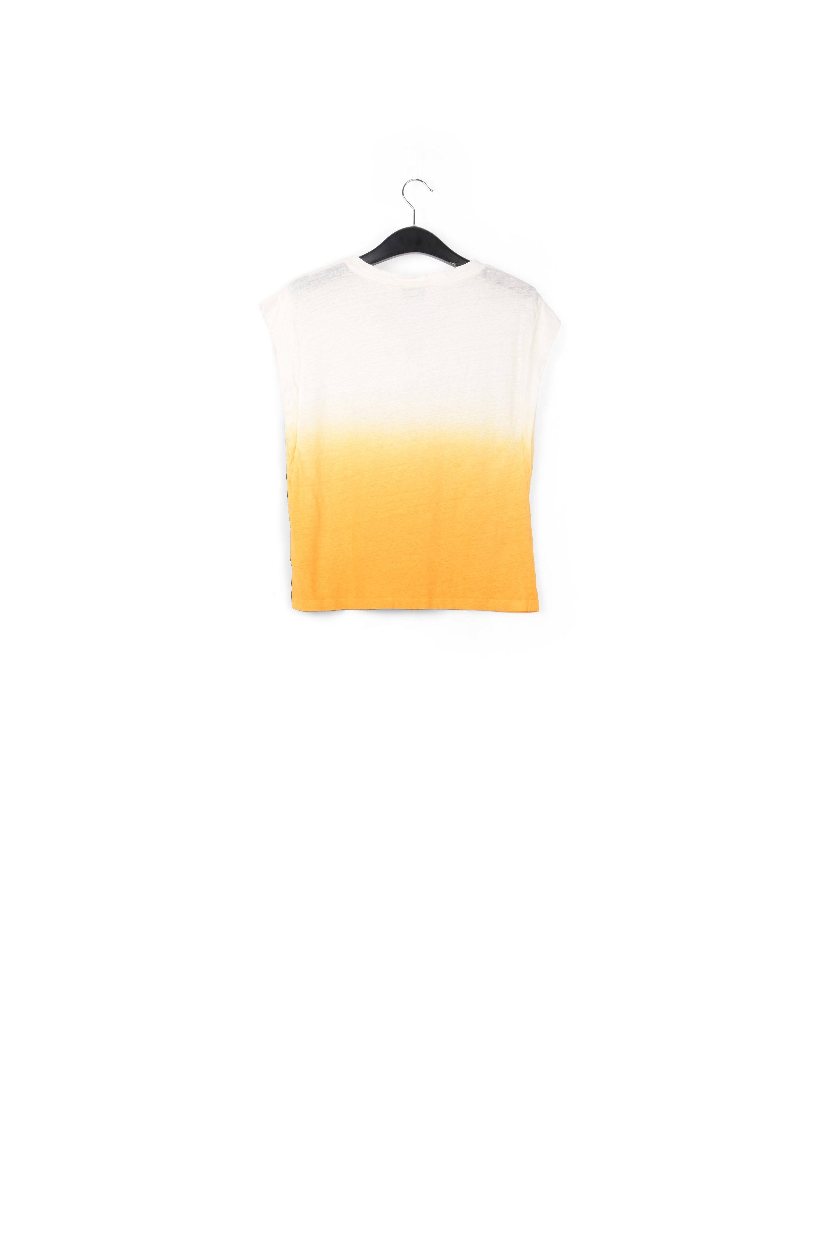 Yellow dip-dye linen t-shirt RE—SSENTIEL | Essentiel second hand