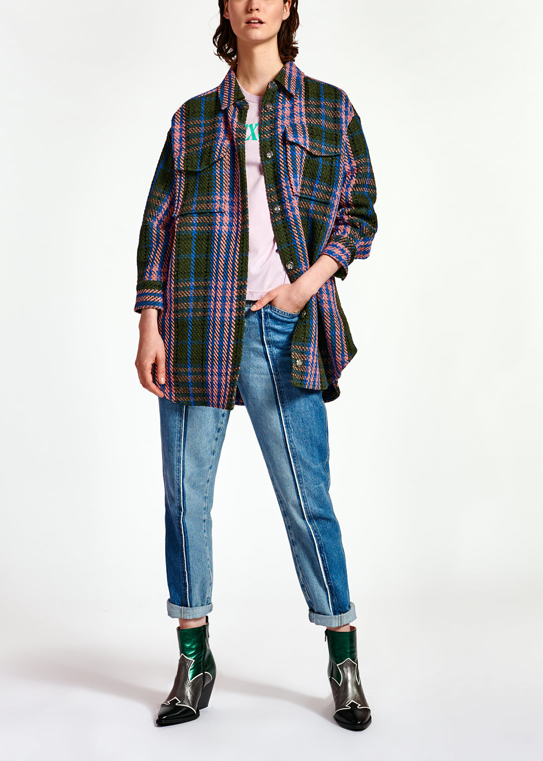 Two-tone frayed boyfriend jeans RE—SSENTIEL | Essentiel second hand