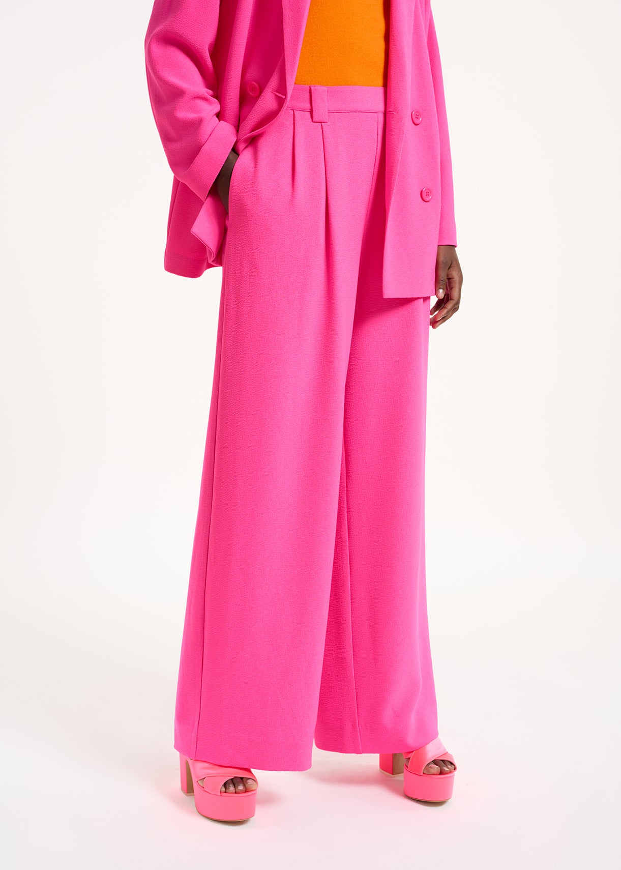Fuchsia wide-leg pants RE—SSENTIEL | Essentiel second hand