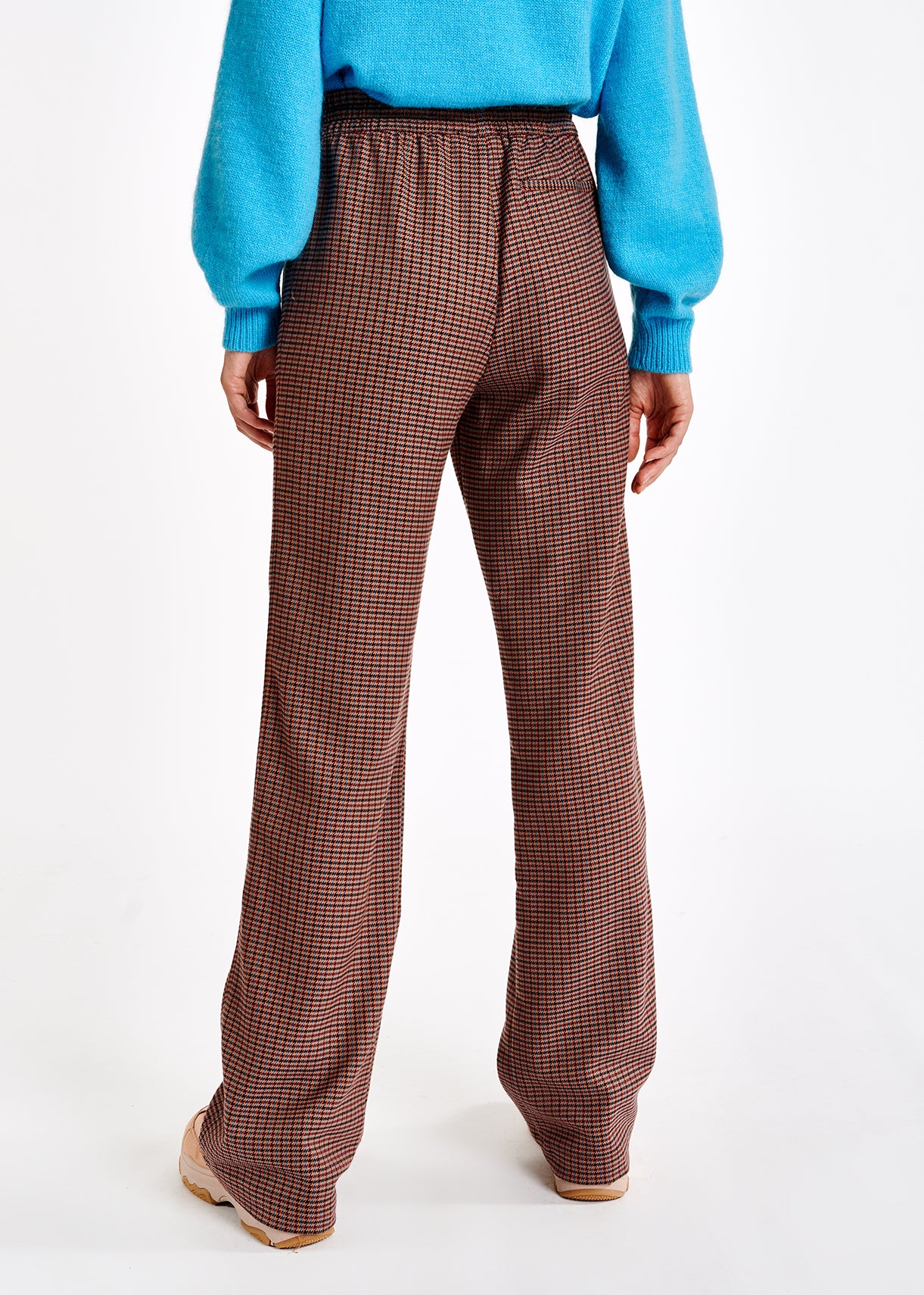 Brown houndstooth motif pants RE—SSENTIEL | Essentiel second hand