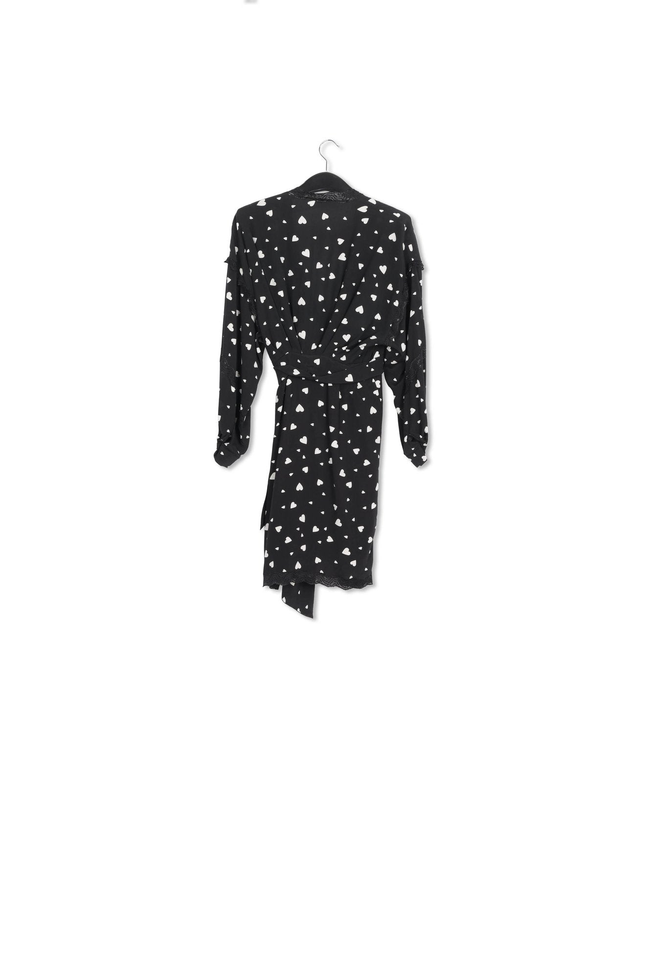 Black heart-print mini wrap dress RE—SSENTIEL | Essentiel second hand